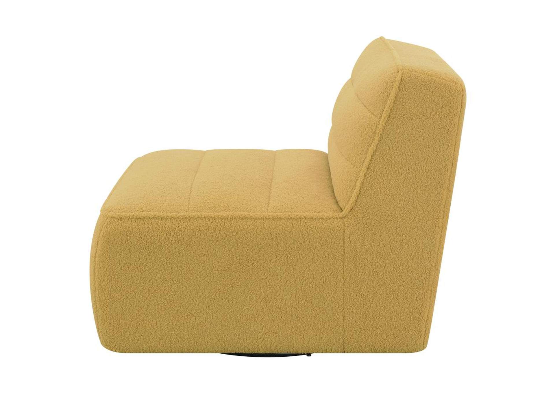 Cobie Upholstered Swivel Armless Chair Mustard,Coaster Furniture