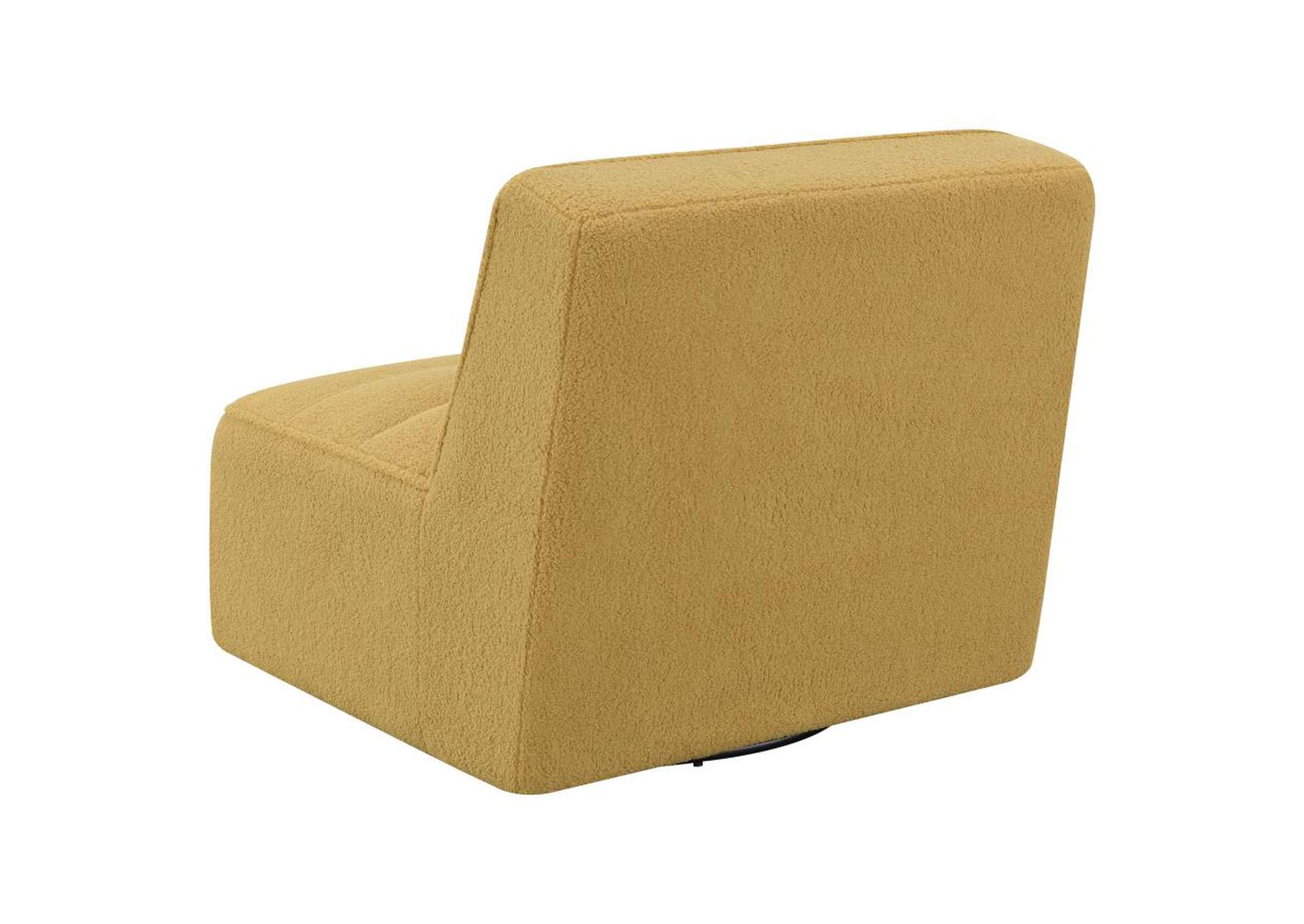 Cobie Upholstered Swivel Armless Chair Mustard,Coaster Furniture