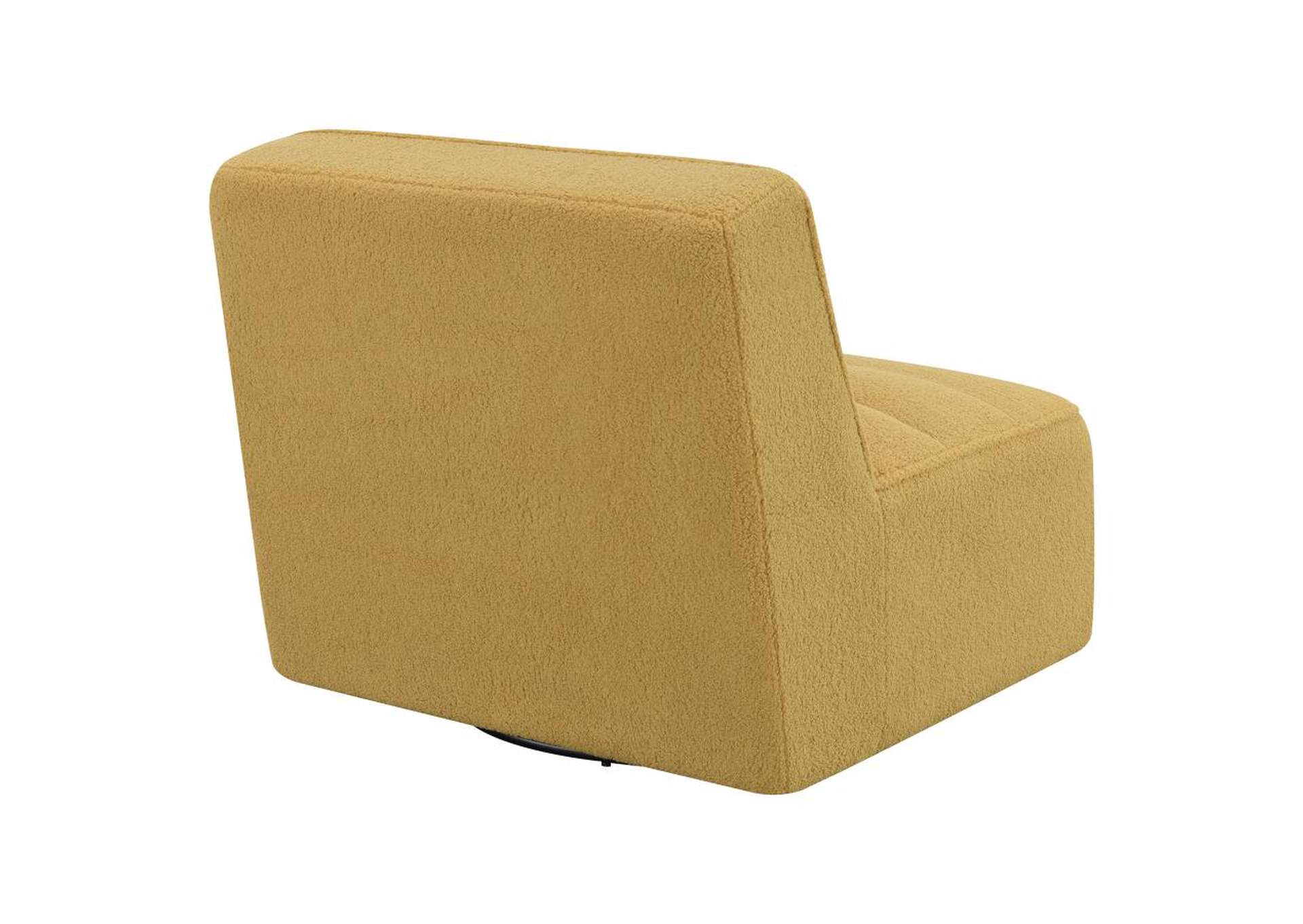 Cobie Upholstered Swivel Armless Chair Mustard,Coaster Furniture