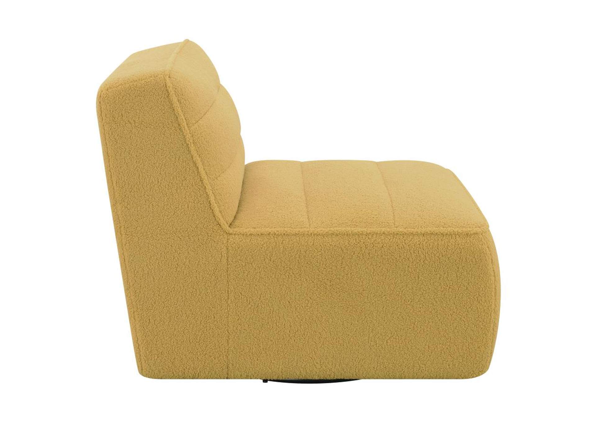 Cobie Upholstered Swivel Armless Chair Mustard,Coaster Furniture