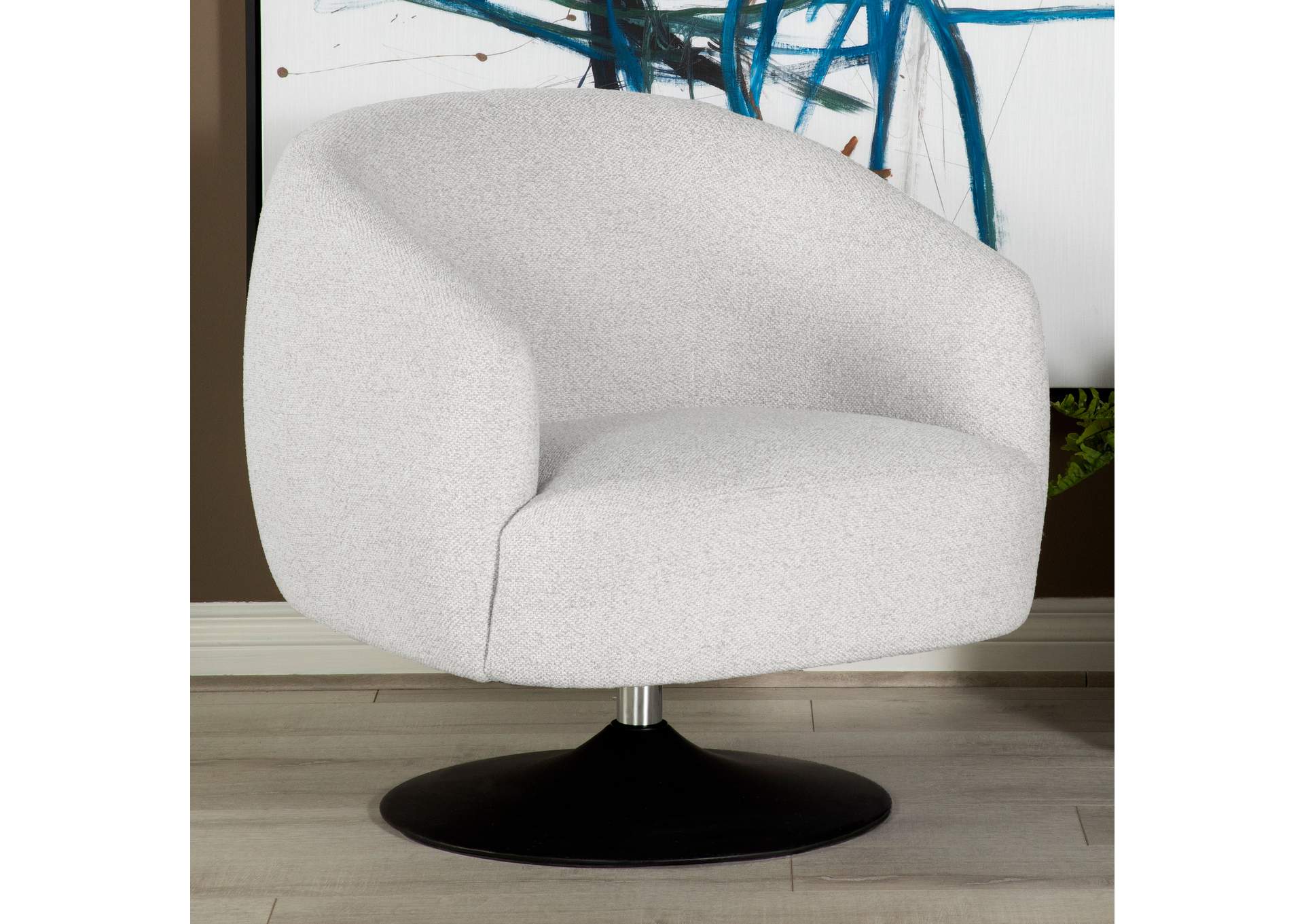 Dave Upholstered Swivel Accent Chair Beige and Matte Black,Coaster Furniture