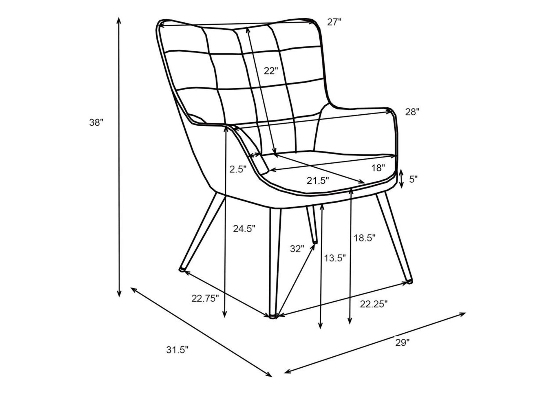 Isla Upholstered Flared Arms Accent Chair with Grid Tufted,Coaster Furniture