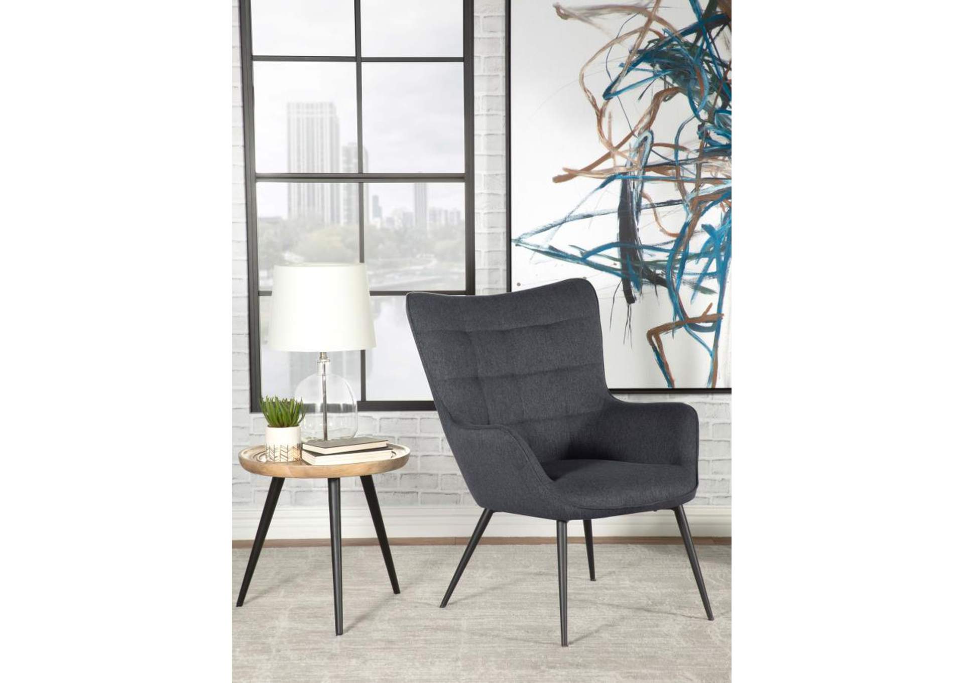 Isla Upholstered Flared Arms Accent Chair with Grid Tufted,Coaster Furniture