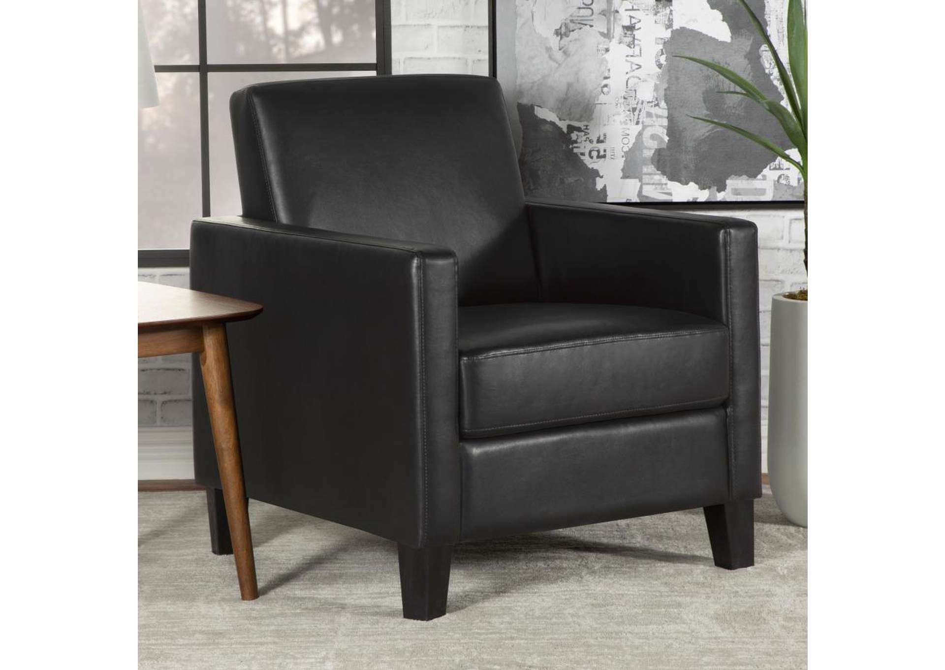 Julio Upholstered Accent Chair with Track Arms Black,Coaster Furniture