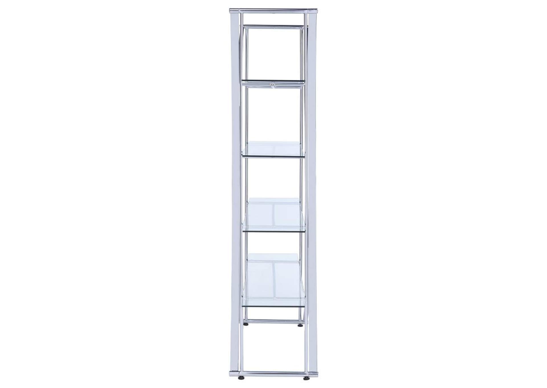 4-tier Bookcase Chrome and Clear,Coaster Furniture