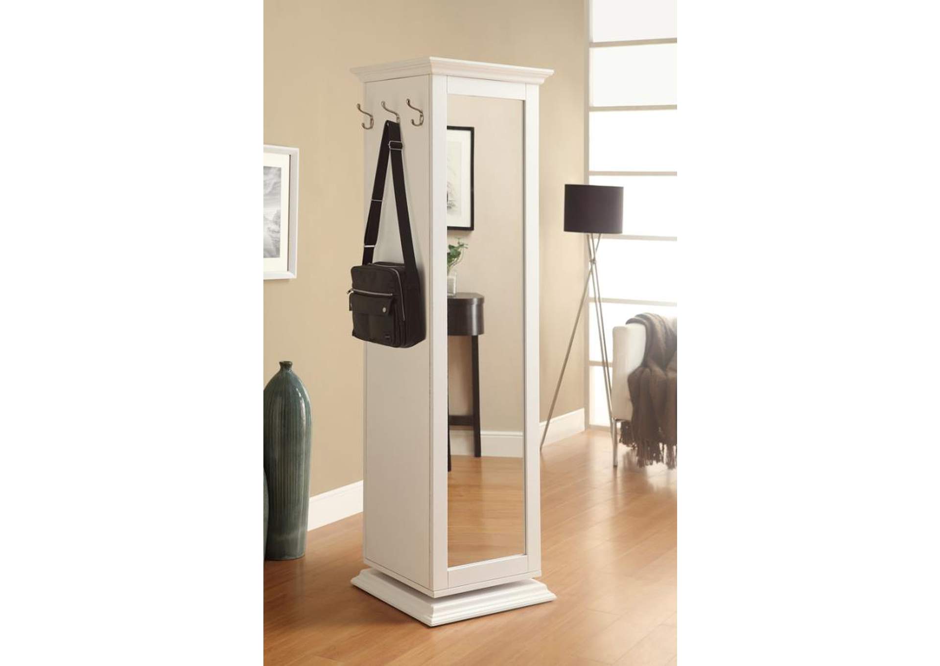 Swivel Accent Cabinet with Cork Board White,Coaster Furniture