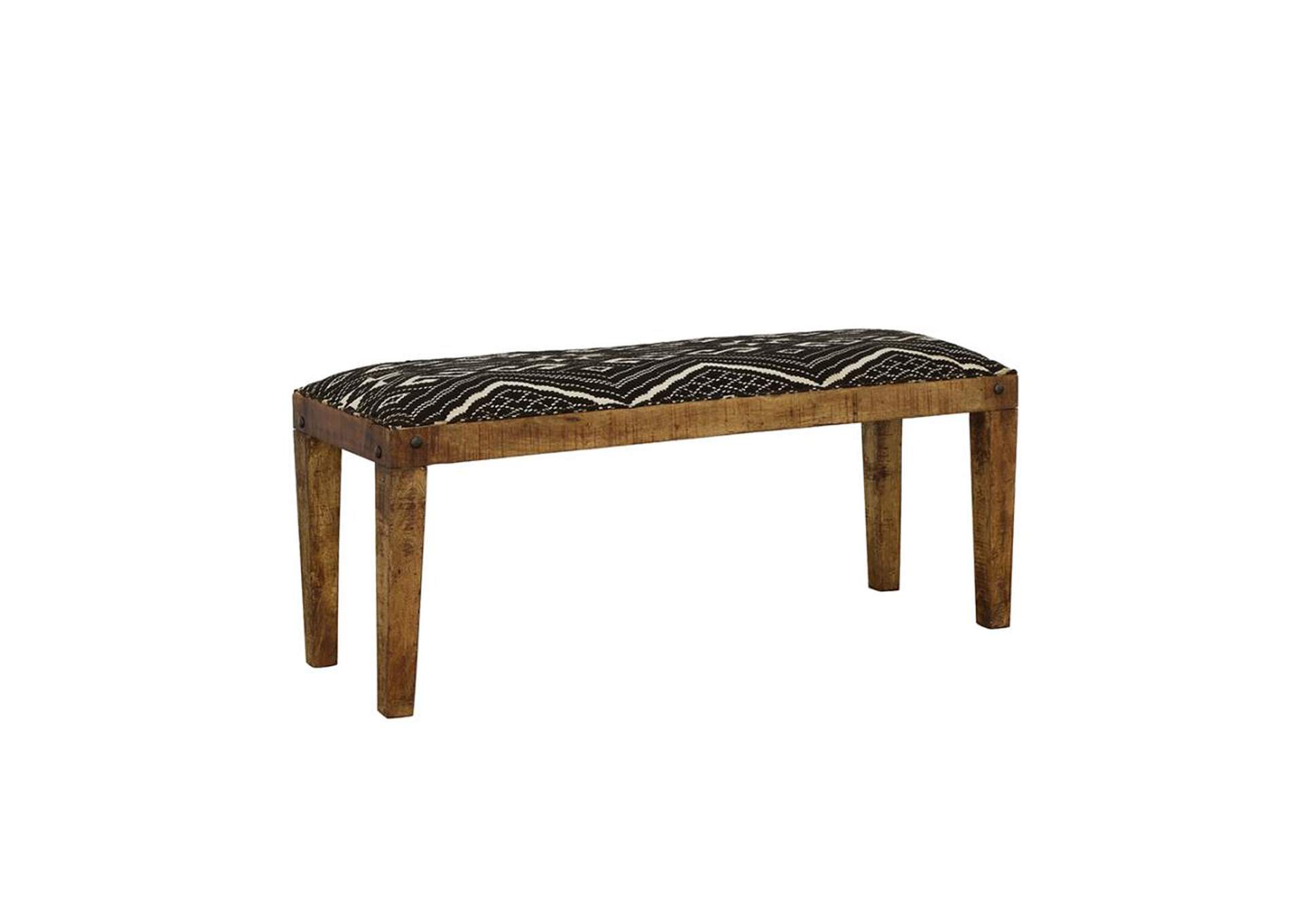 Lamont Rectangular Upholstered Bench Natural And Navy,Coaster Furniture