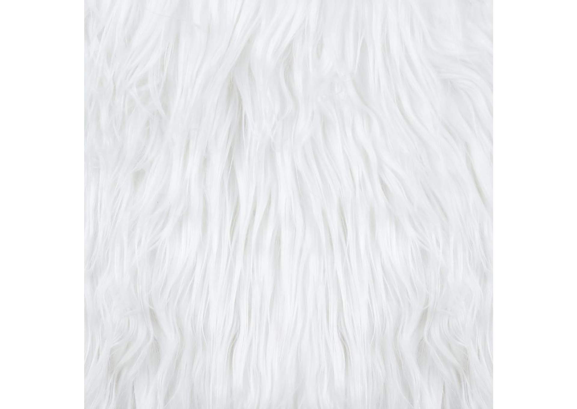 Faux Sheepskin Square Ottoman White,Coaster Furniture