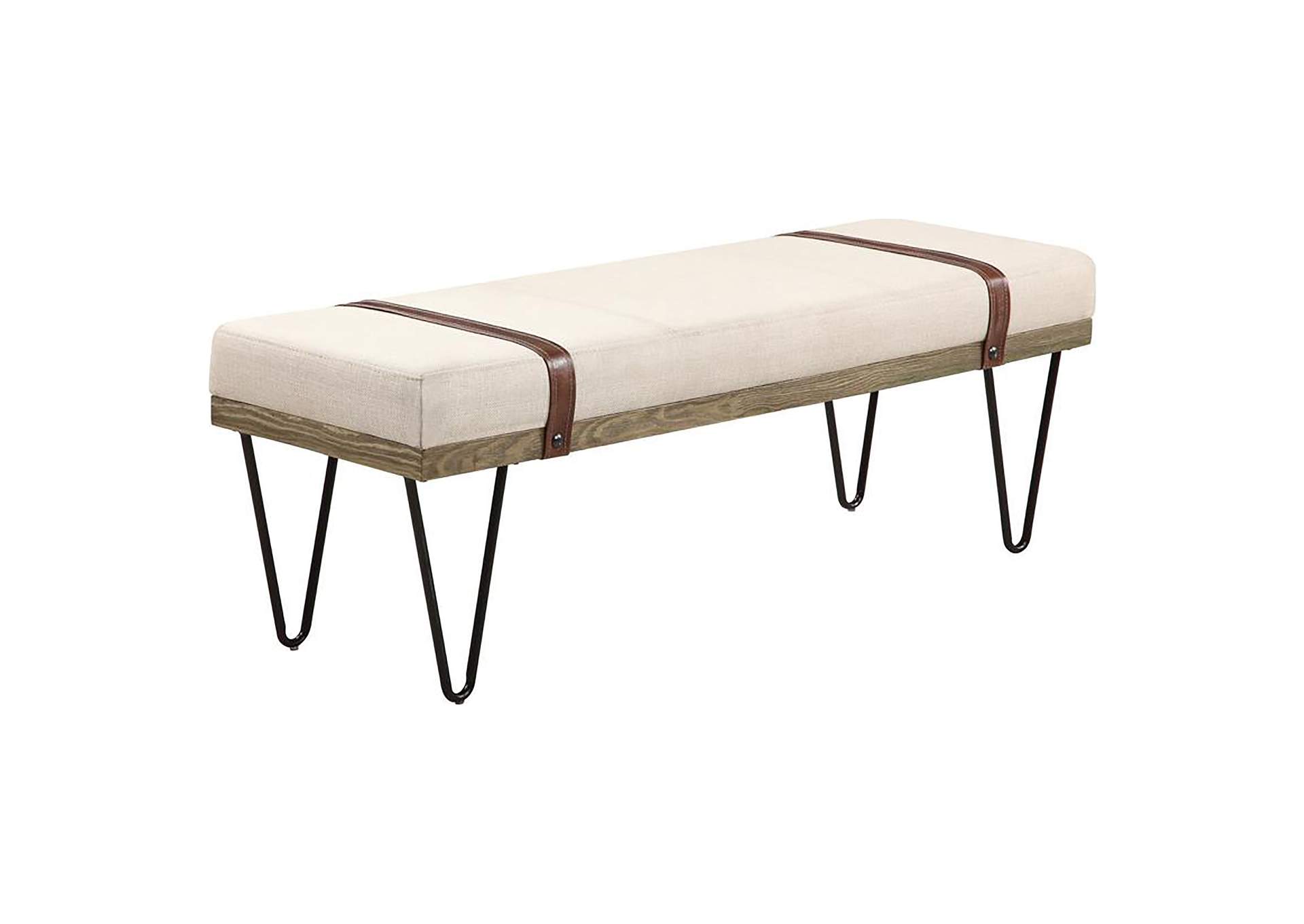 Austin Upholstered Bench Beige and Black,Coaster Furniture