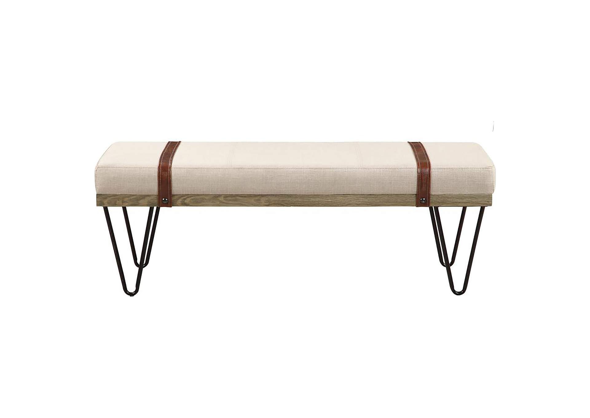 Austin Upholstered Bench Beige and Black,Coaster Furniture