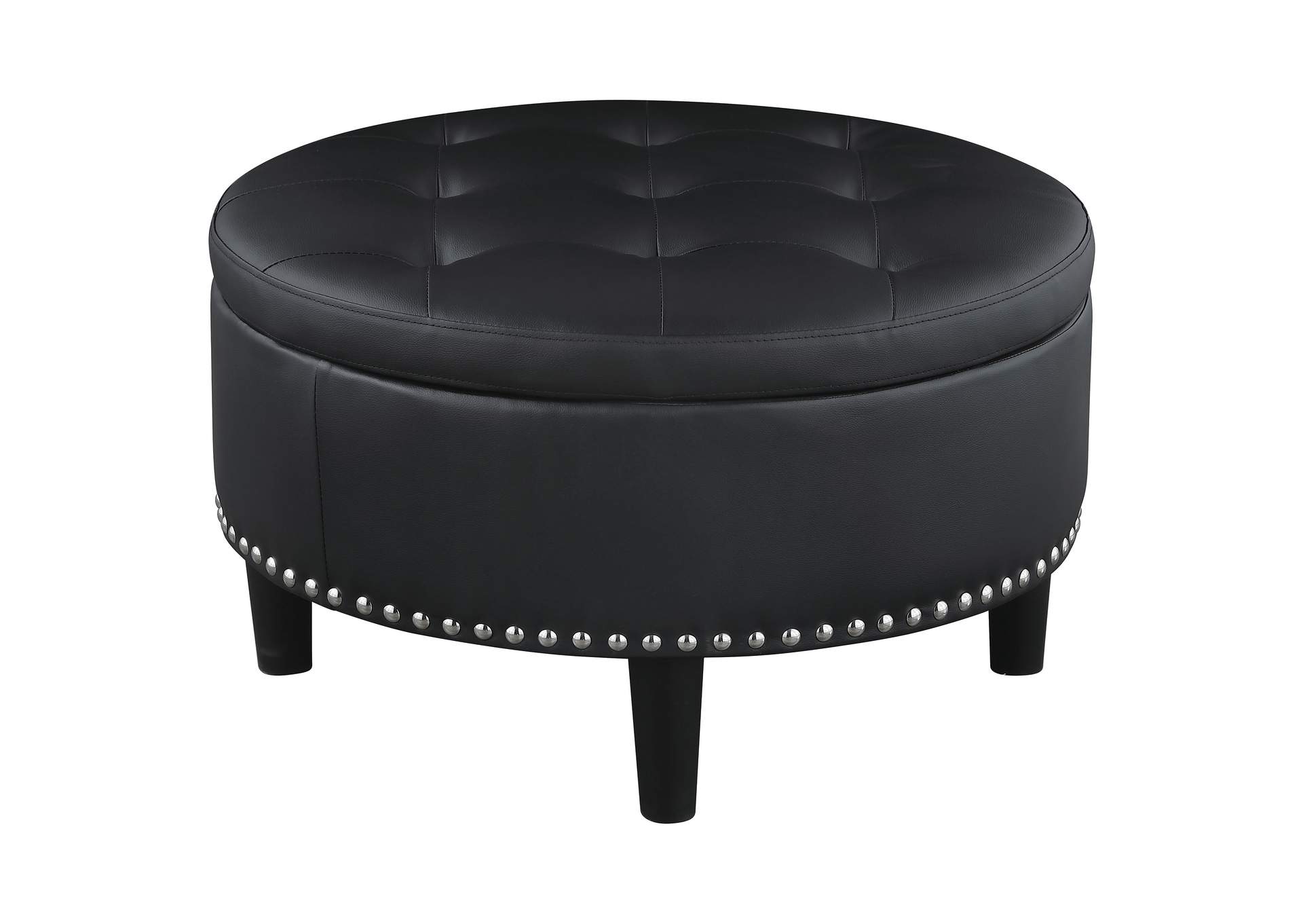 Jace Upholstered Tufted Storage Ottoman Black,Coaster Furniture