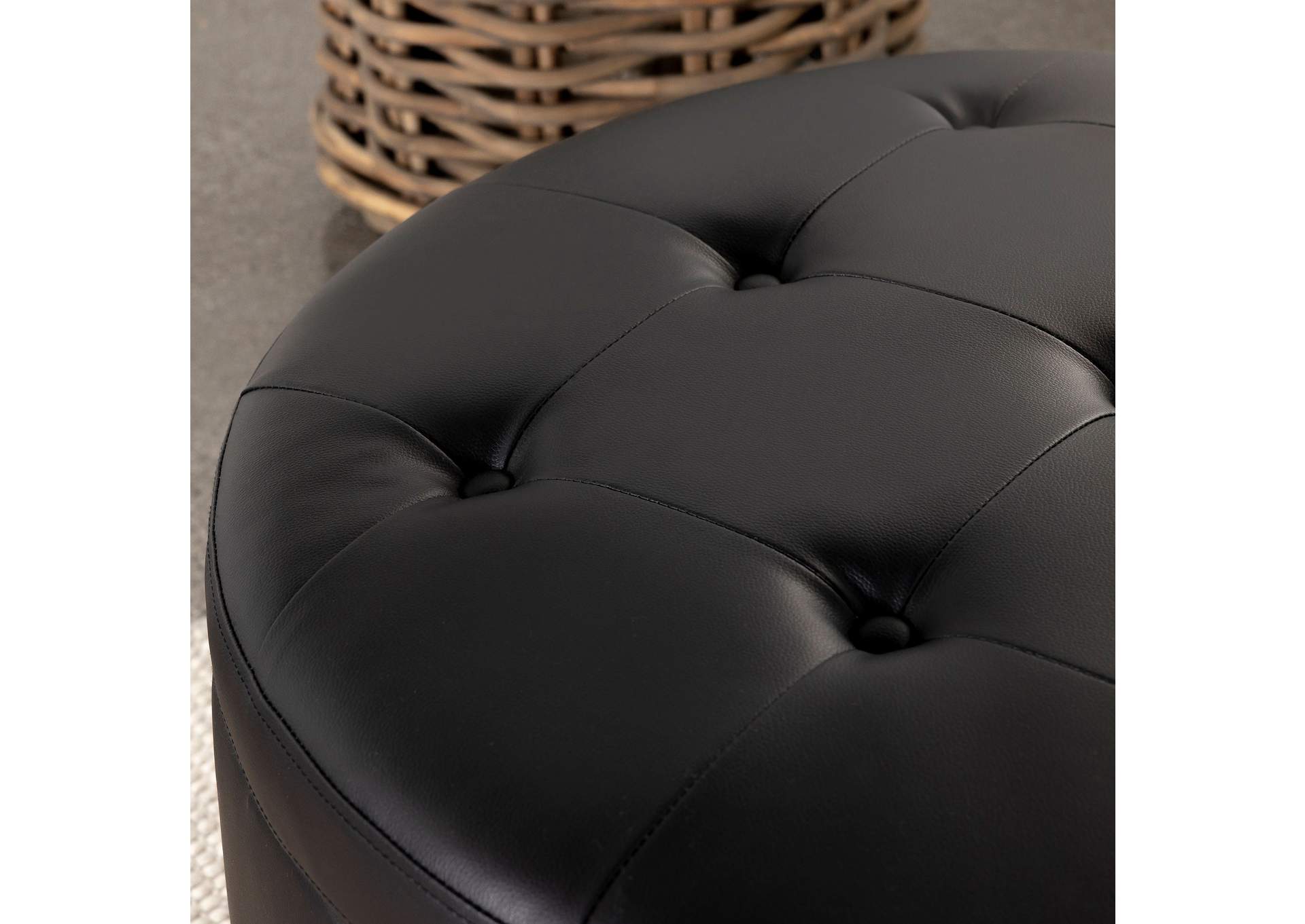 Jace Upholstered Tufted Storage Ottoman Black,Coaster Furniture