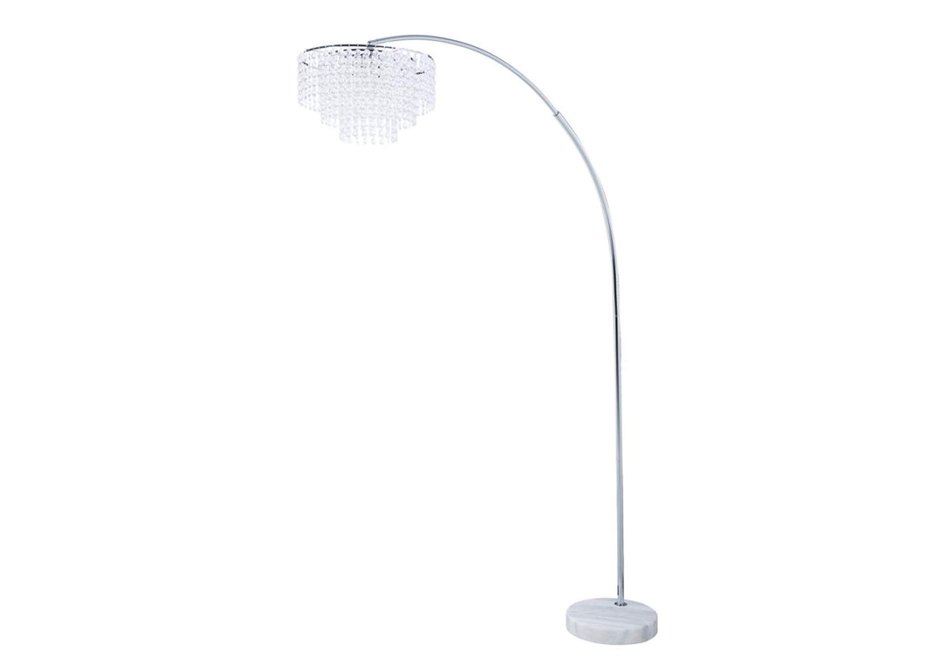 Shirley Marble Base Floor Lamp Chrome And Crystal,Coaster Furniture