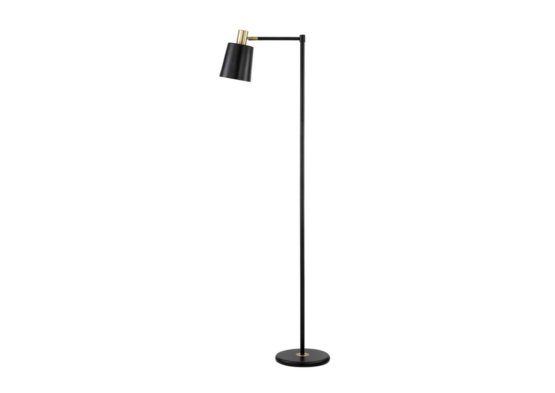 1-light Floor Lamp with Horn Shade Black,Coaster Furniture