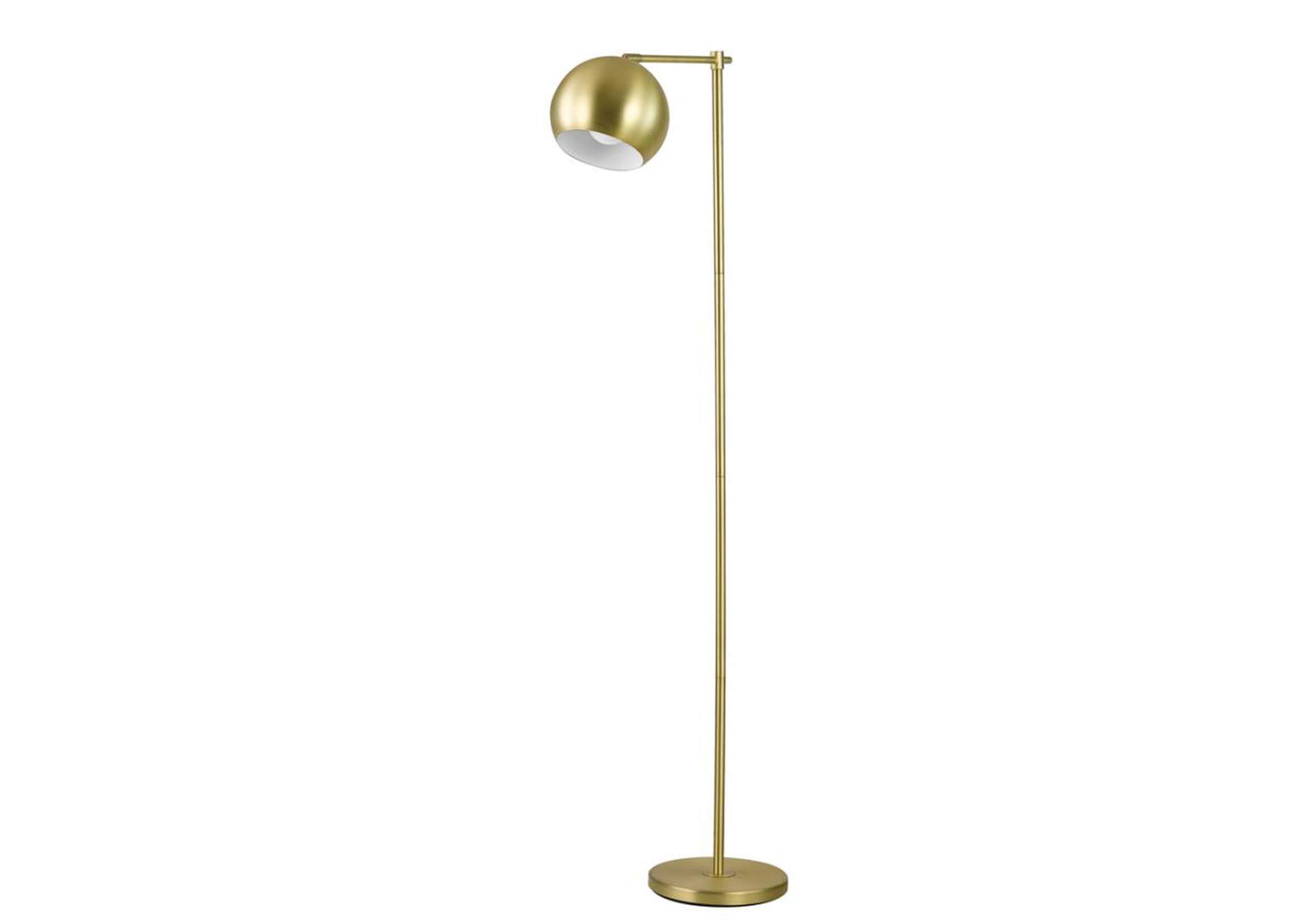 Linnea 1-Light Dome Shade Floor Lamp Brass,Coaster Furniture