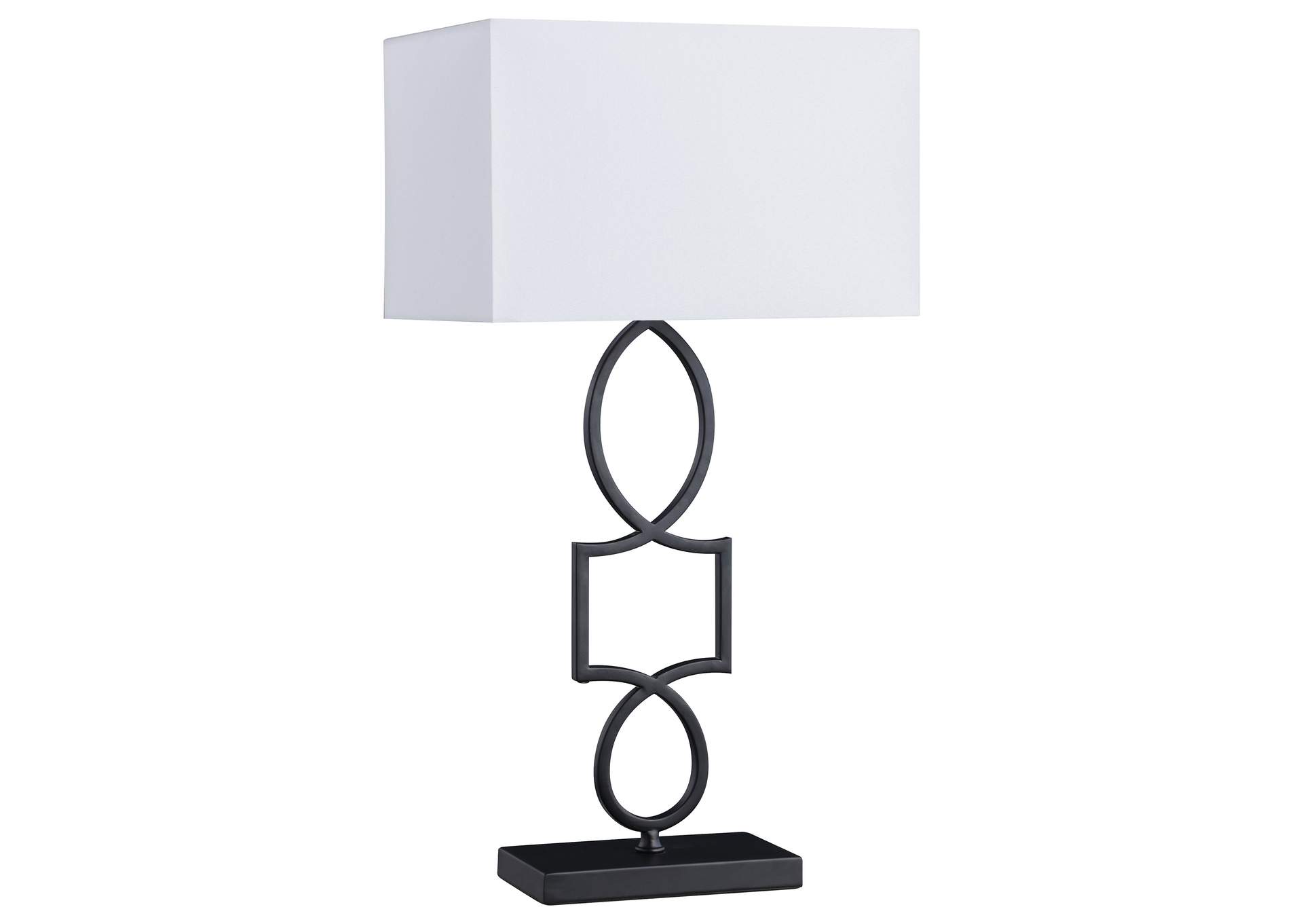Leorio Rectangular Shade Table Lamp White and Black,Coaster Furniture