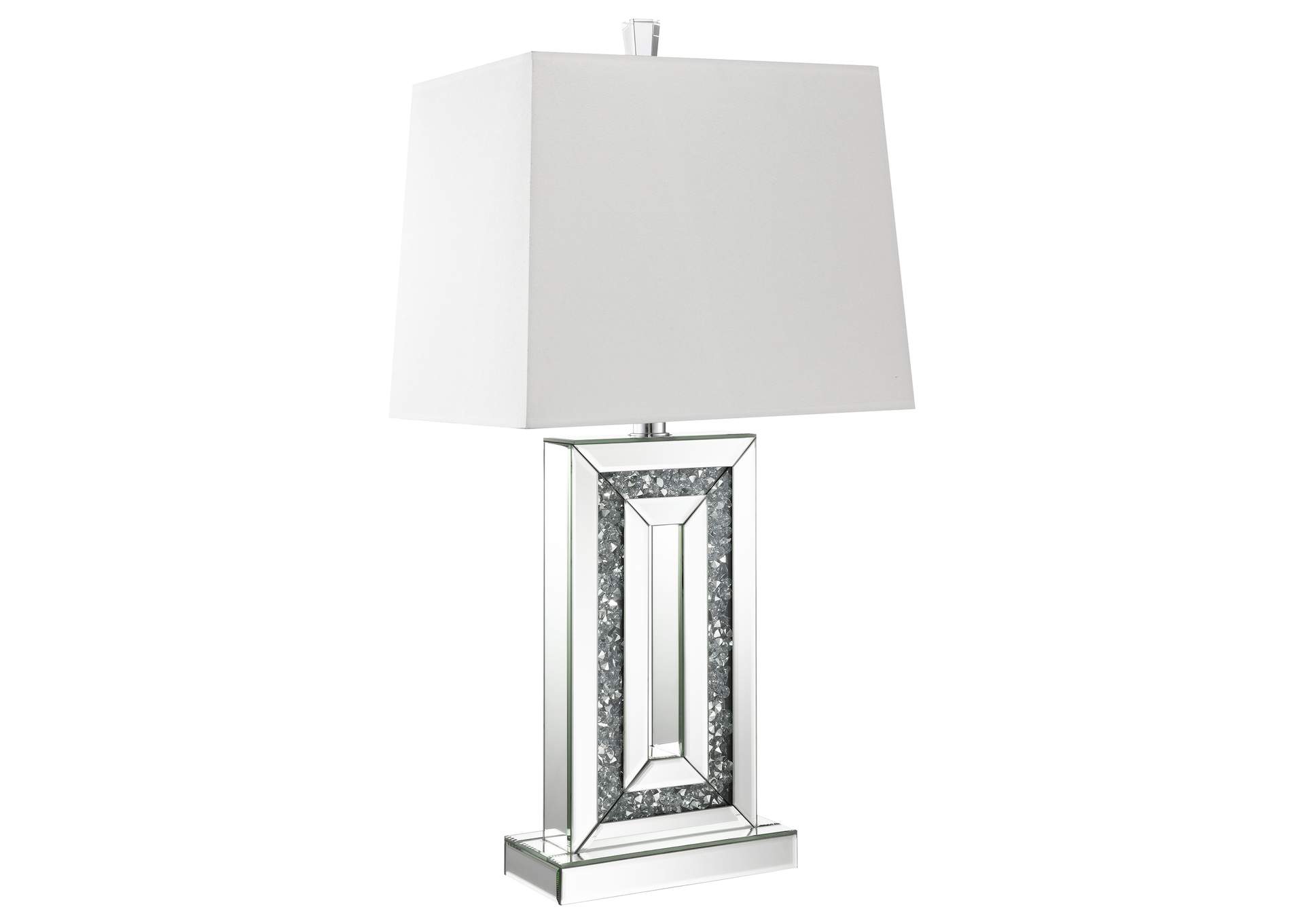 Ayelet Table Lamp with Square Shade White and Mirror,Coaster Furniture