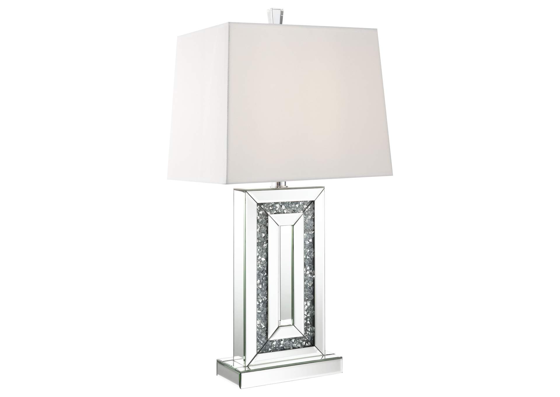 Ayelet Table Lamp with Square Shade White and Mirror,Coaster Furniture