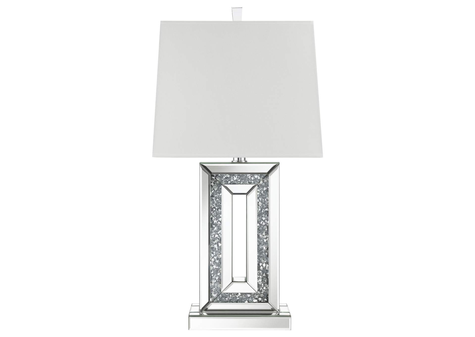 Ayelet Table Lamp with Square Shade White and Mirror,Coaster Furniture