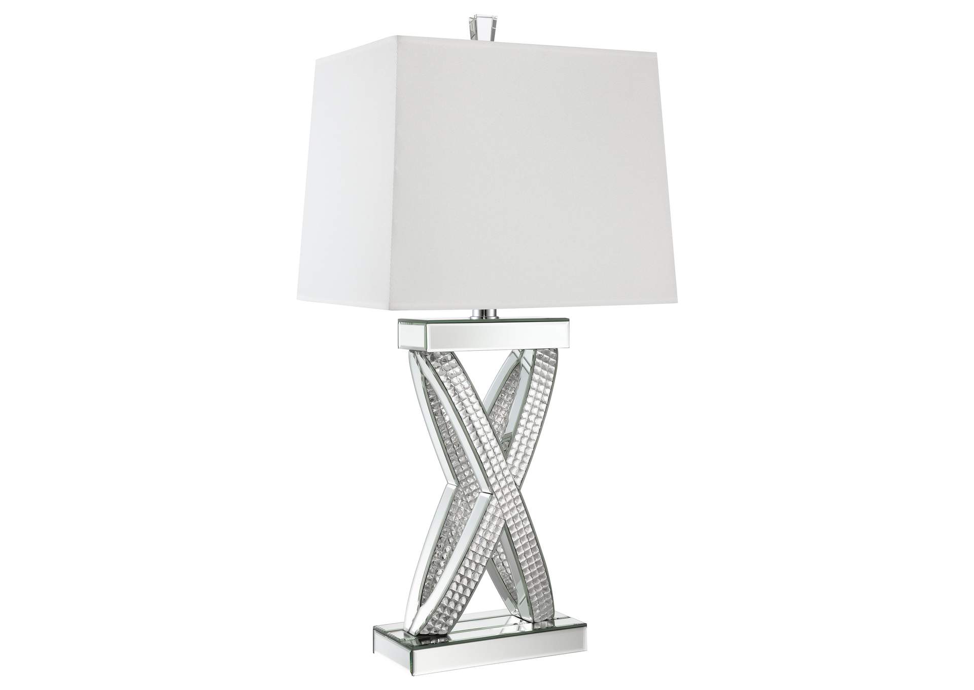 Dominick Table Lamp with Rectange Shade White and Mirror,Coaster Furniture