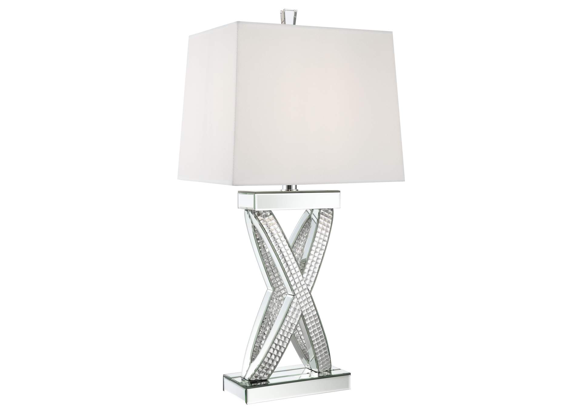 Dominick Table Lamp with Rectange Shade White and Mirror,Coaster Furniture