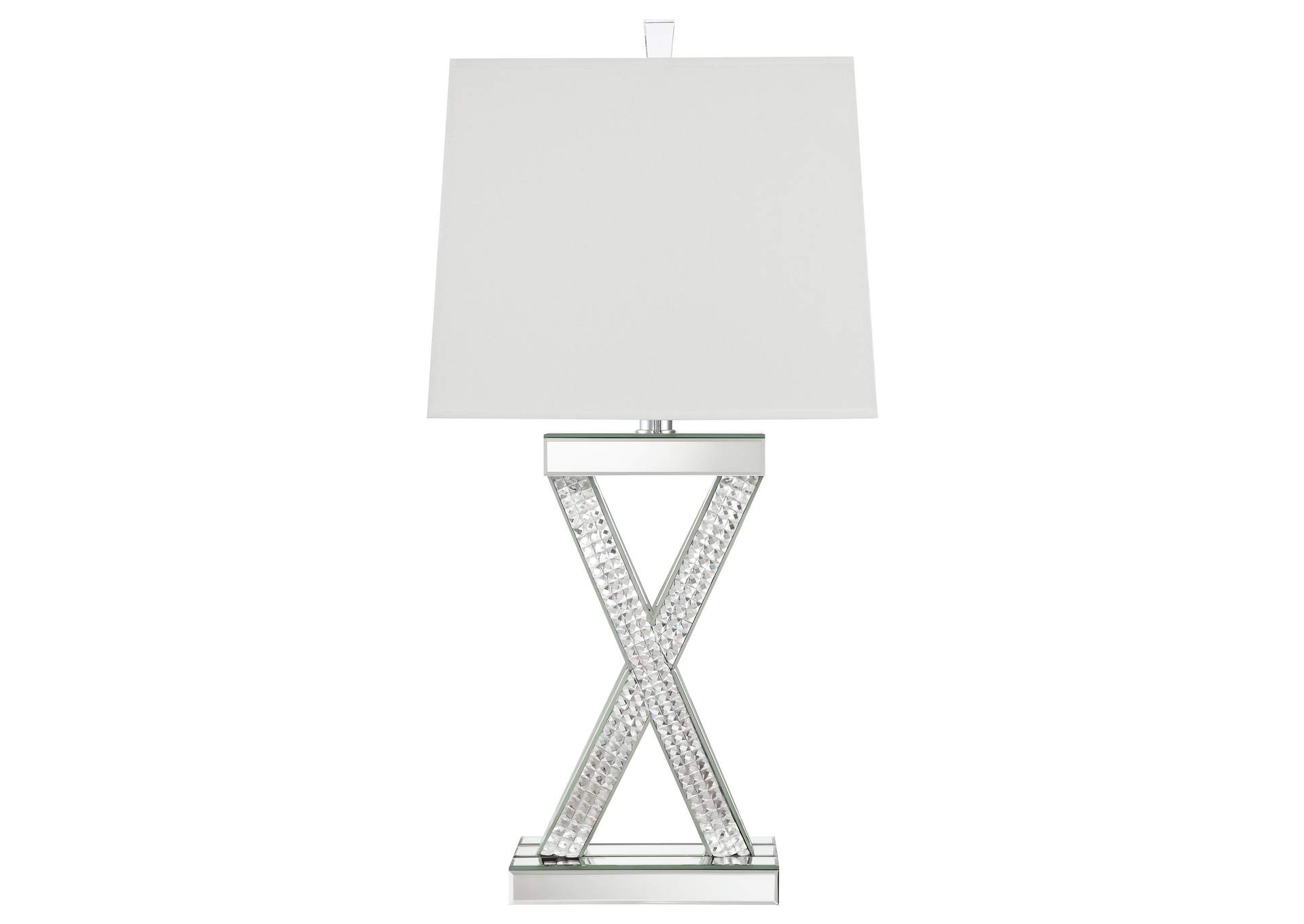 Dominick Table Lamp with Rectange Shade White and Mirror,Coaster Furniture