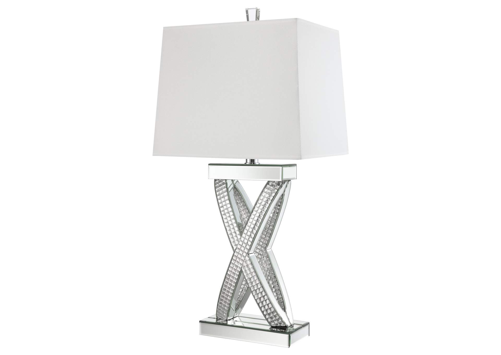 Dominick Table Lamp with Rectange Shade White and Mirror,Coaster Furniture