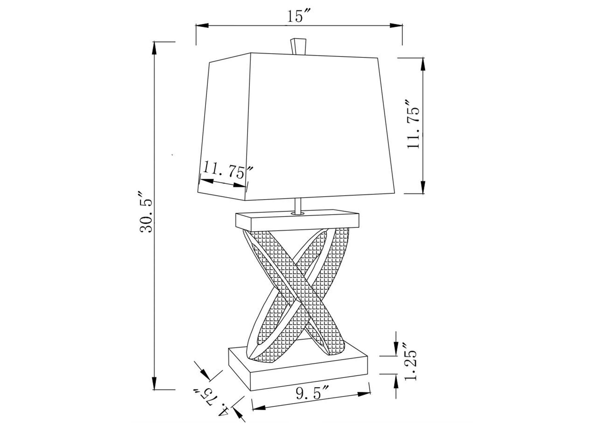 Dominick Table Lamp with Rectange Shade White and Mirror,Coaster Furniture