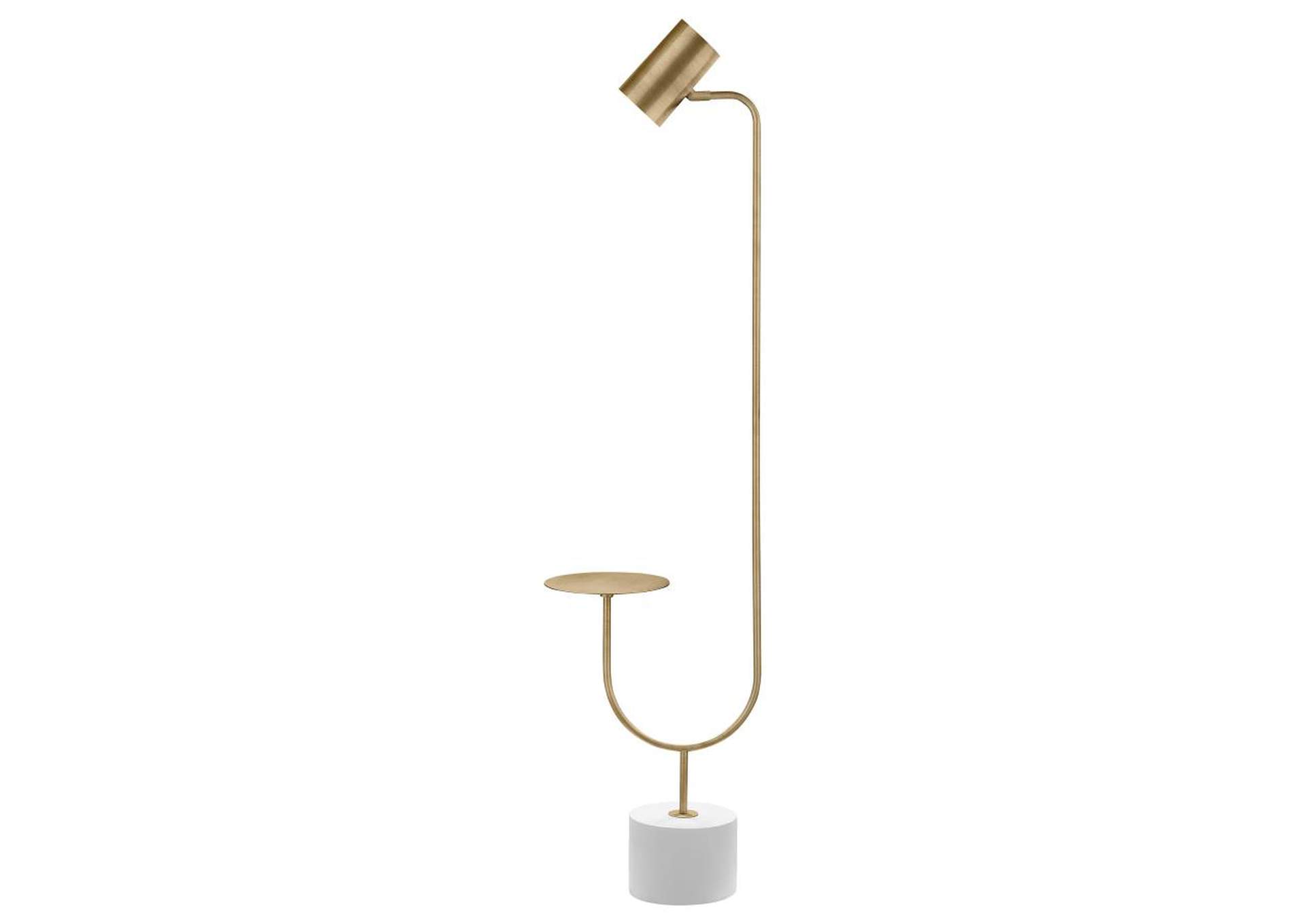 Jodie Round Base Floor Lamp Antique Brass And Grey,Coaster Furniture