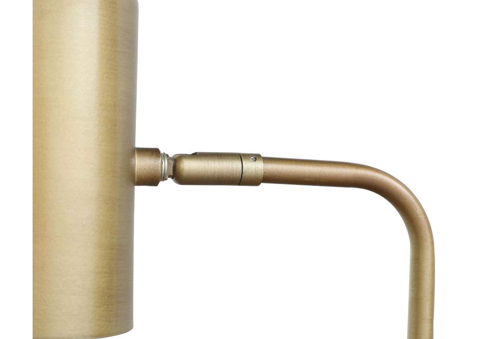 Jodie Round Base Floor Lamp Antique Brass And Grey,Coaster Furniture