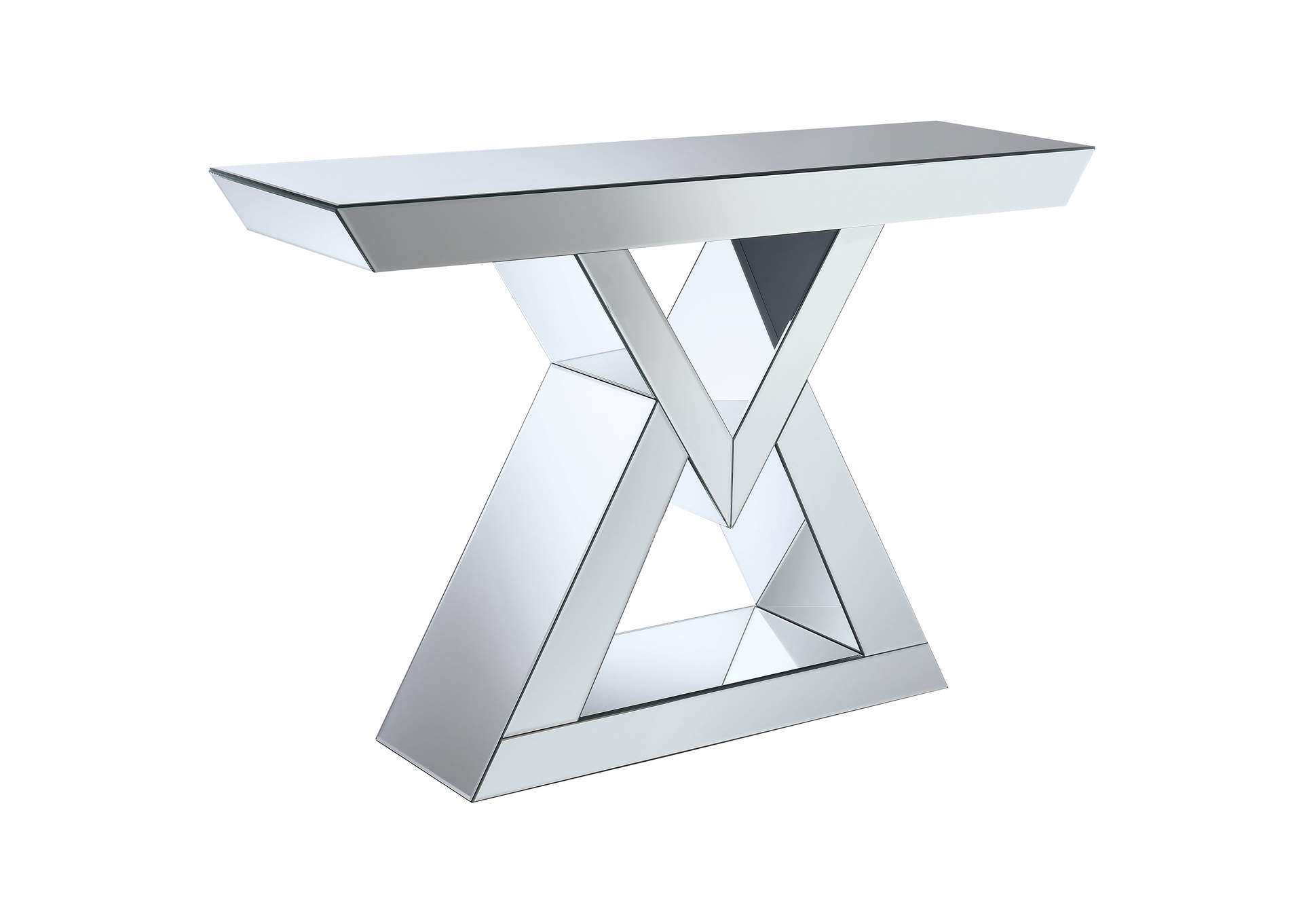 Cerecita Console Table with Triangle Base Clear Mirror,Coaster Furniture