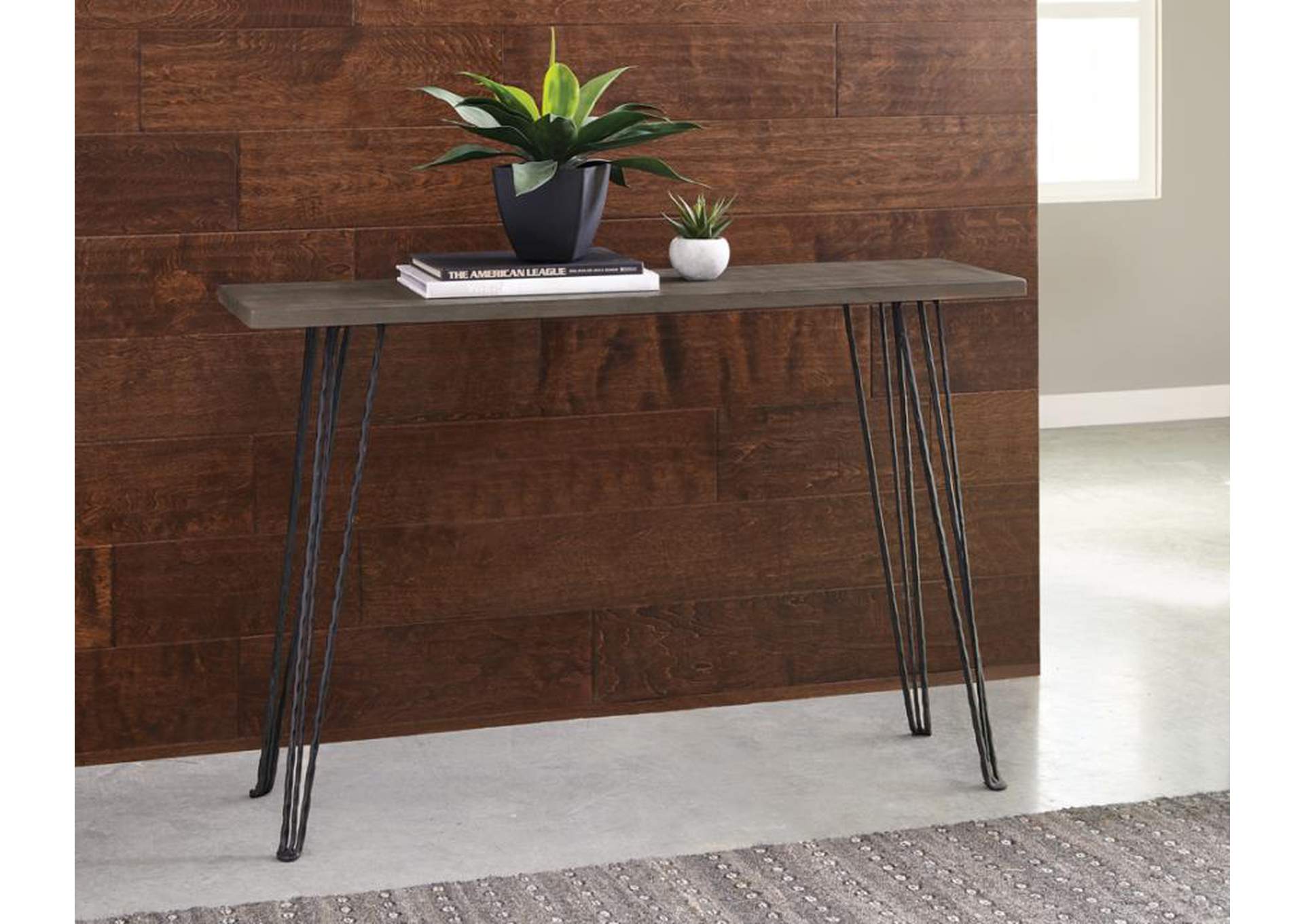 Rectangular Console Table Concrete and Black,Coaster Furniture