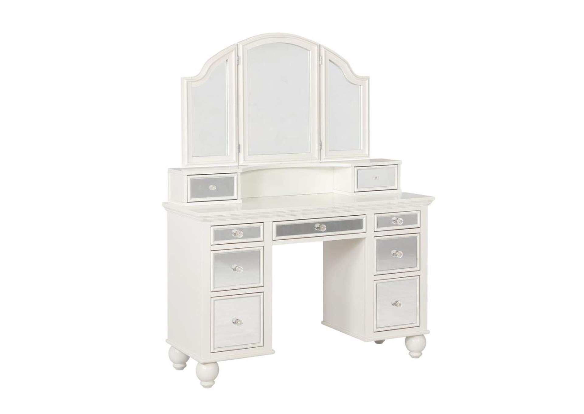 Reinhart 2-Piece Vanity Set White And Beige,Coaster Furniture