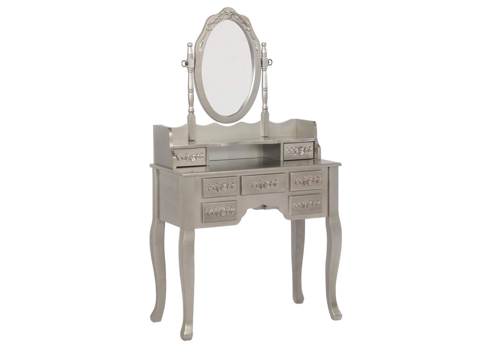 Sabrina 2-Piece Vanity Set Metallic Silver And White,Coaster Furniture