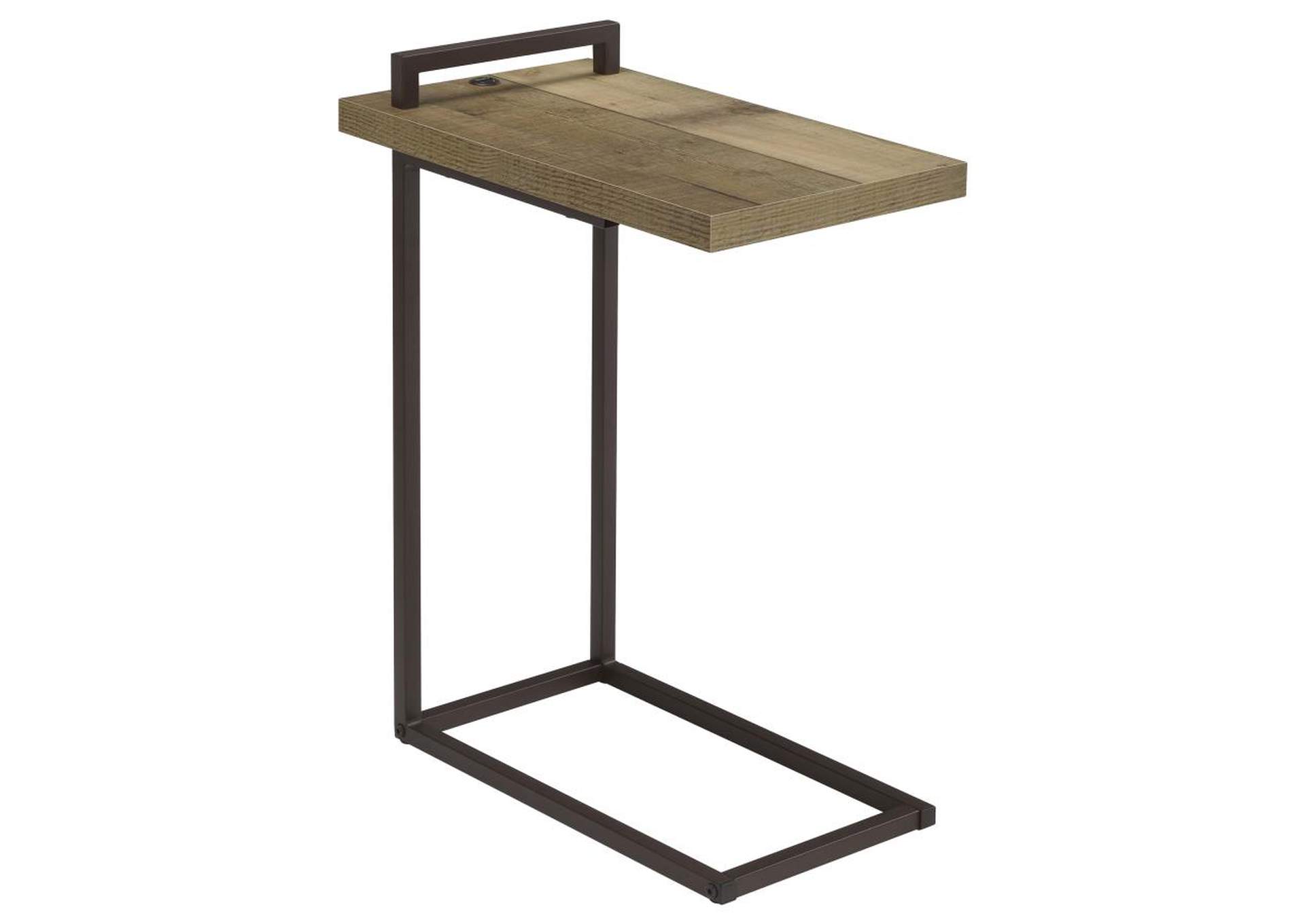 Maxwell Rectangular Top Accent Table with USB Port Weathered Pine,Coaster Furniture
