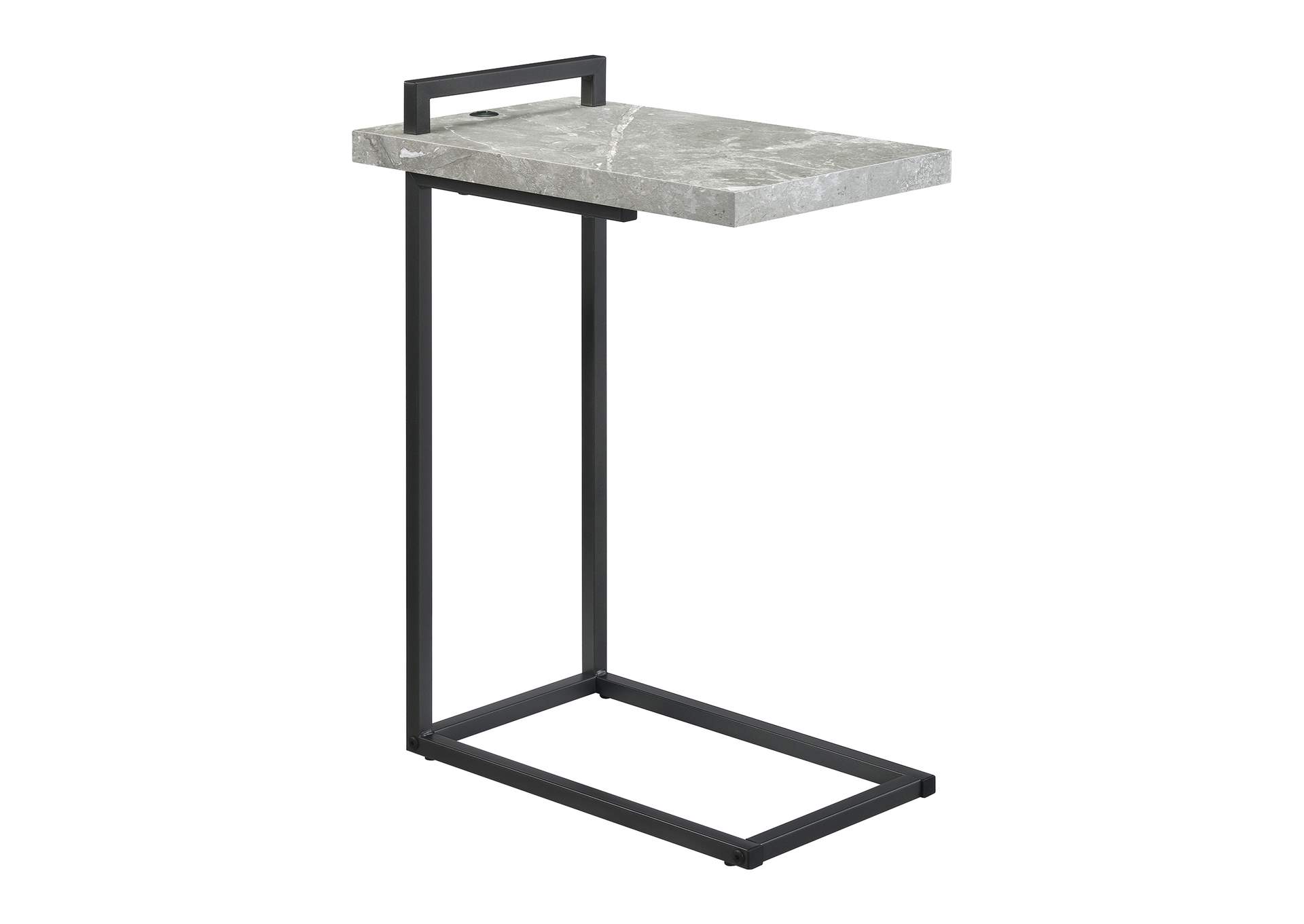 Maxwell C-shaped Accent Table Cement and Gunmetal,Coaster Furniture
