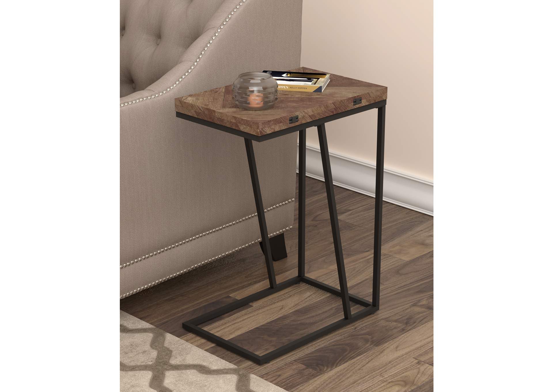 Carly Expandable Chevron Rectangular Accent Table Tobacco,Coaster Furniture