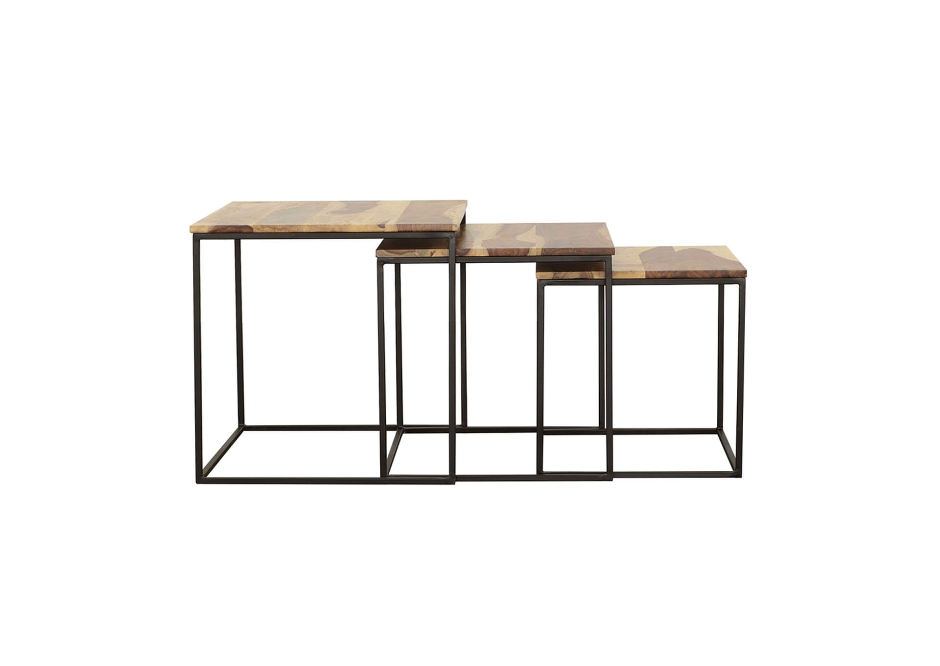 Belcourt 3-piece Square Nesting Tables Natural and Black,Coaster Furniture