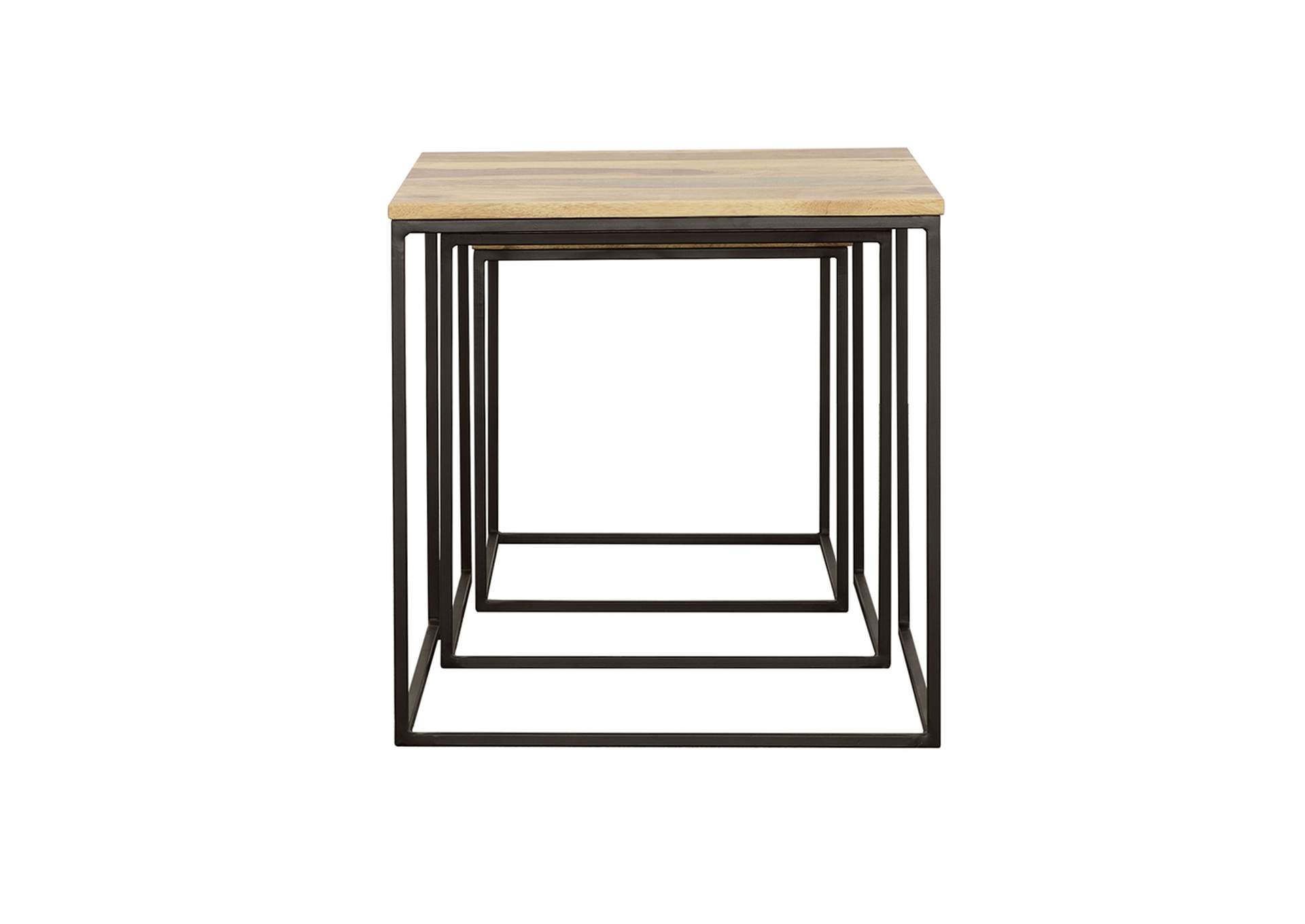 Belcourt 3-piece Square Nesting Tables Natural and Black,Coaster Furniture