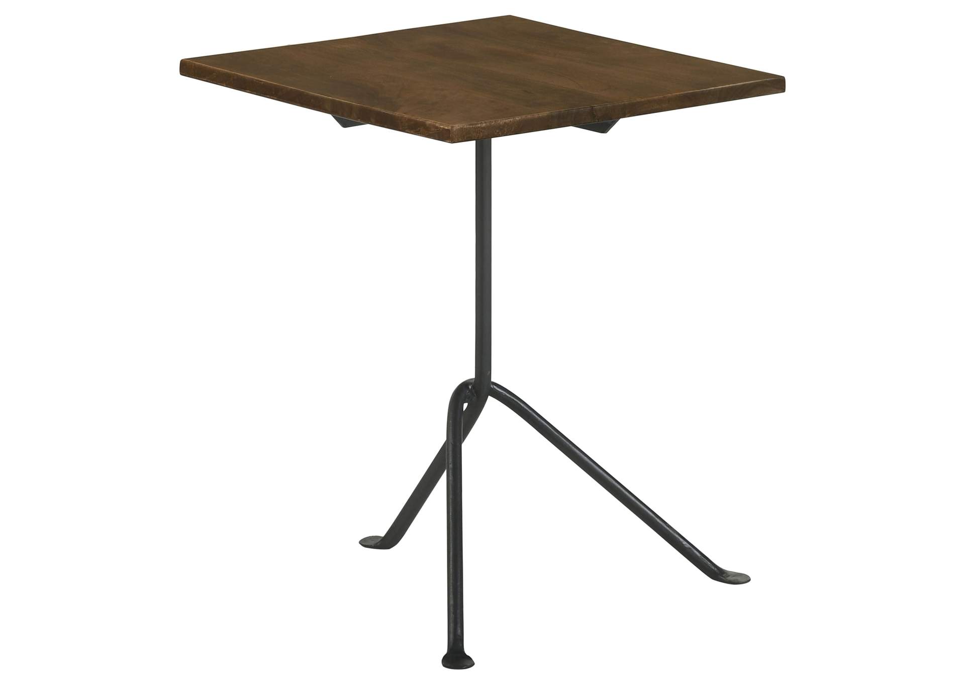 Heitor Square Accent Table with Tripod Legs Dark Brown and Gunmetal,Coaster Furniture