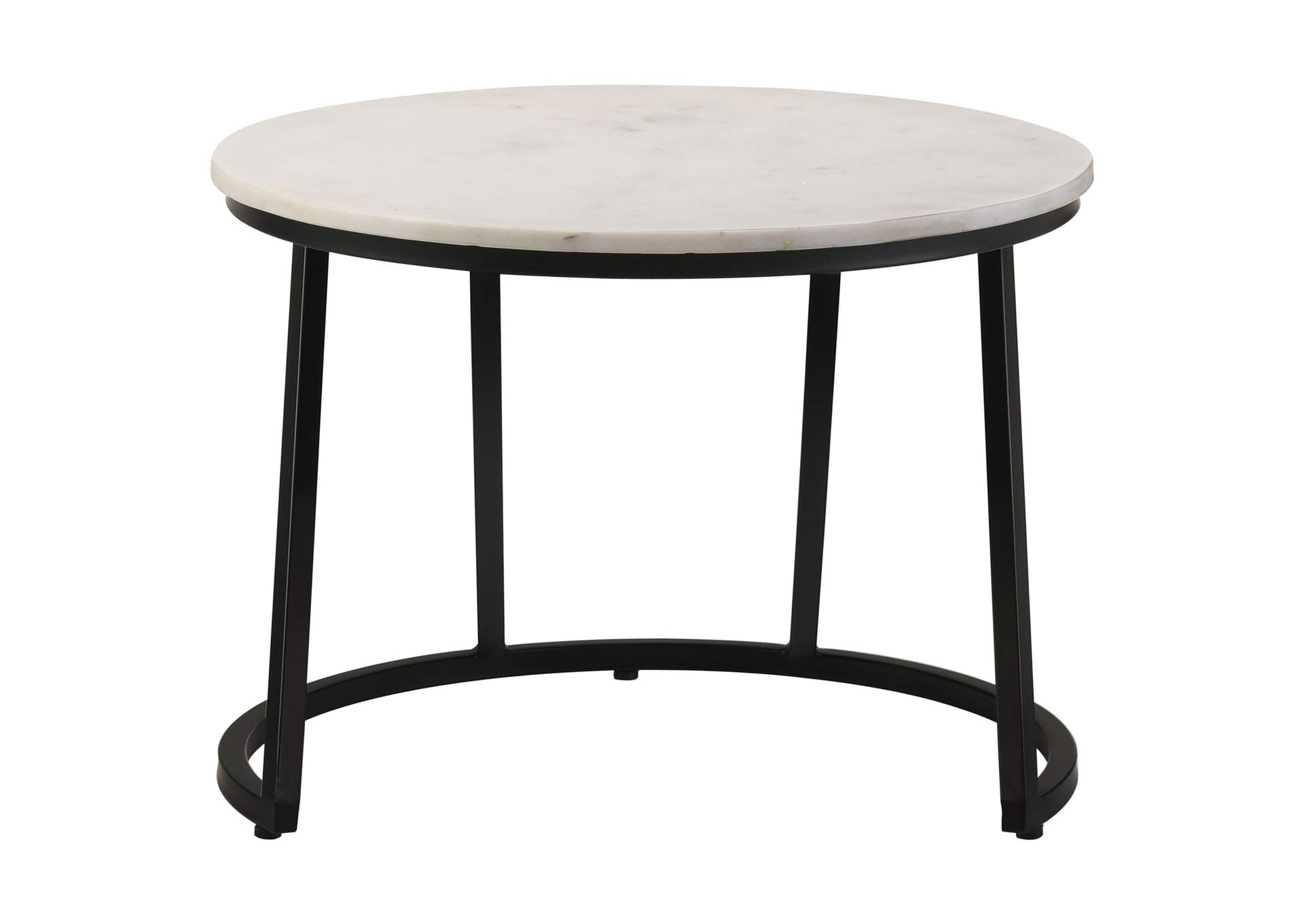 Miguel Round Accent Table with Marble Top White and Black,Coaster Furniture