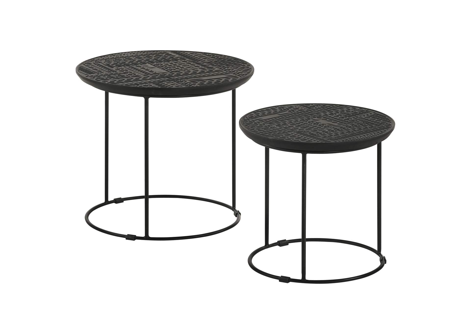 Loannis 2-piece Round Nesting Table Matte Black,Coaster Furniture