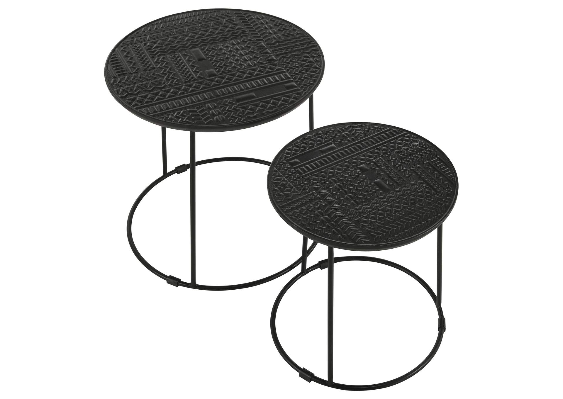 Loannis 2-piece Round Nesting Table Matte Black,Coaster Furniture