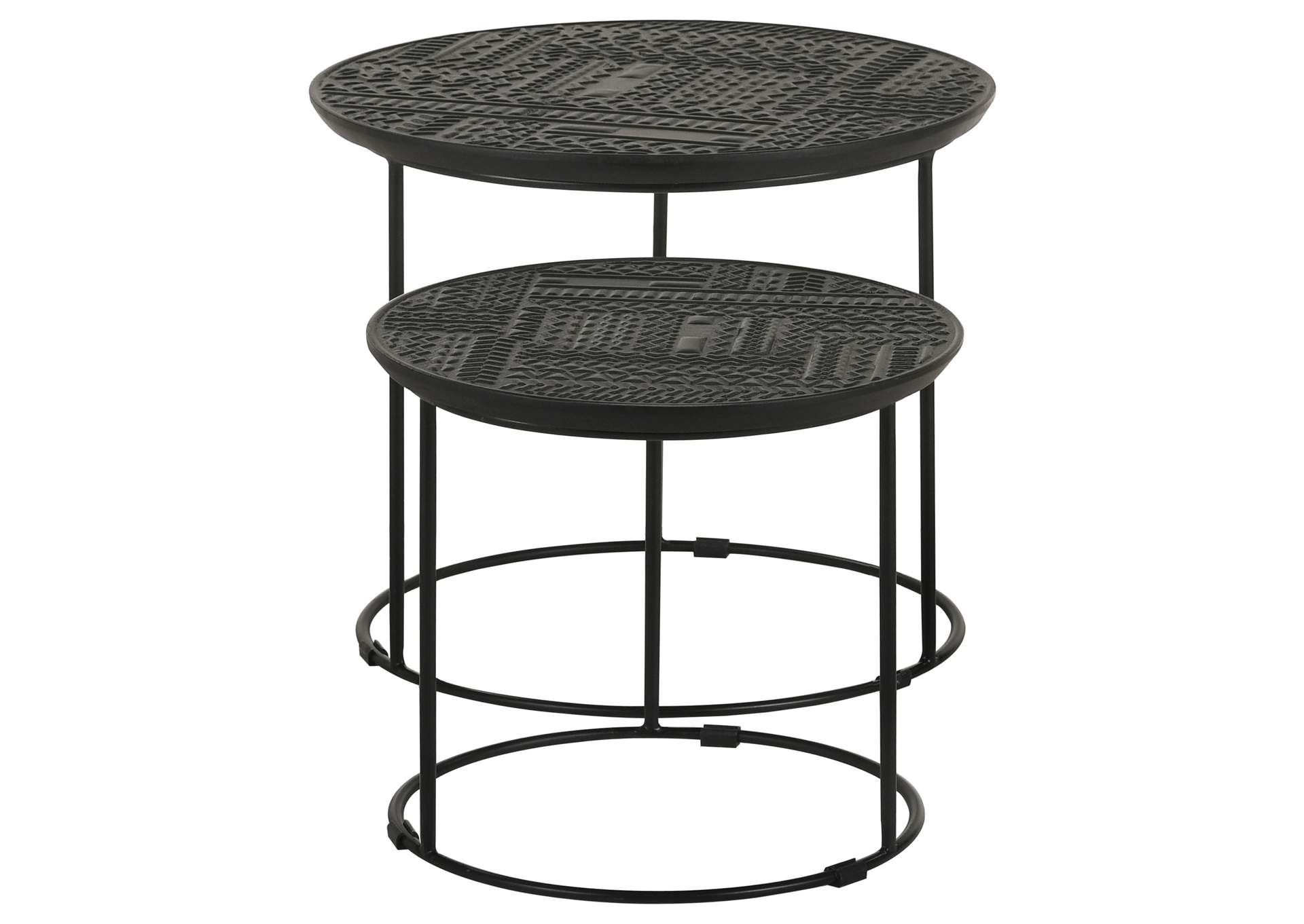 Loannis 2-piece Round Nesting Table Matte Black,Coaster Furniture