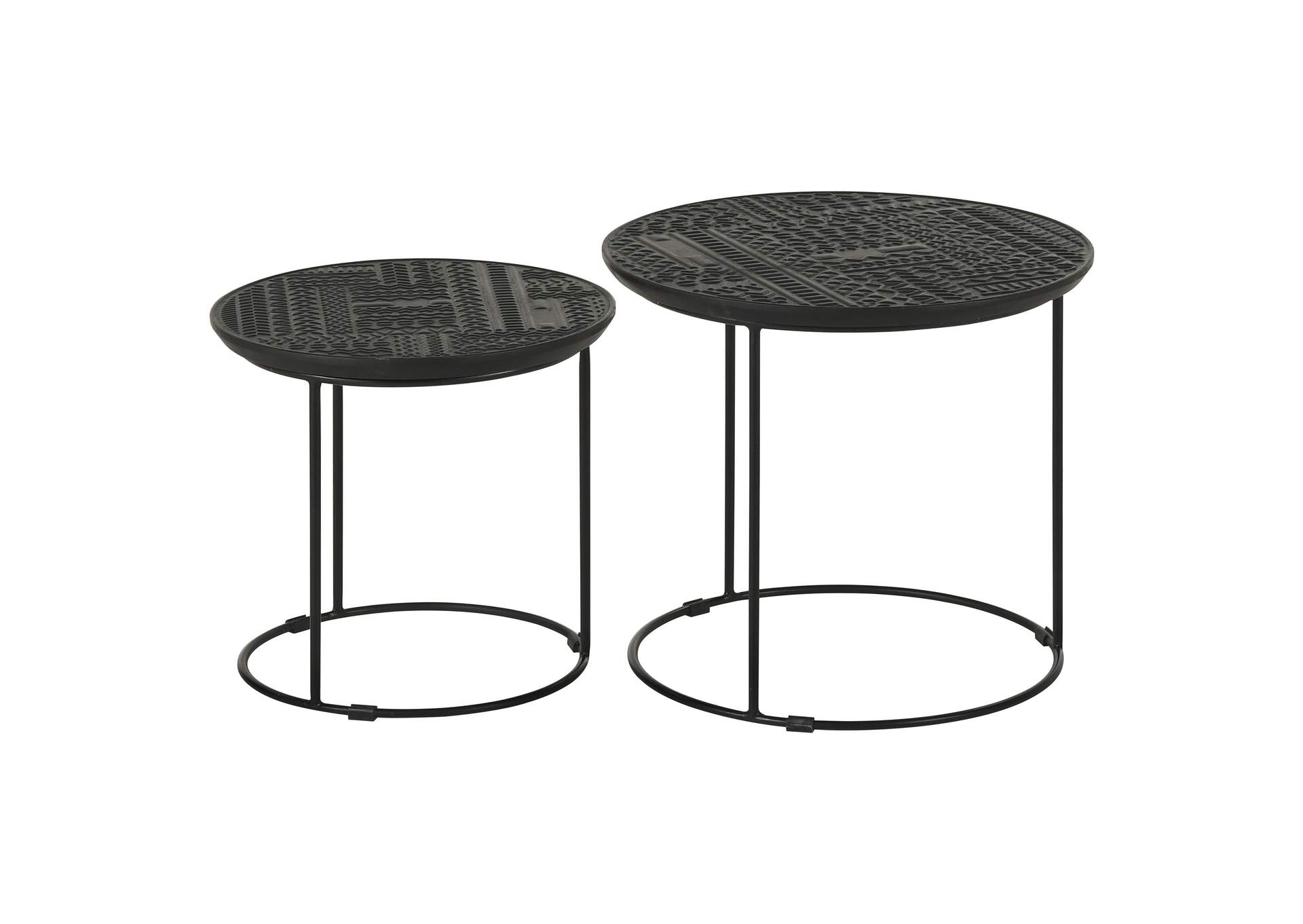 Loannis 2-piece Round Nesting Table Matte Black,Coaster Furniture