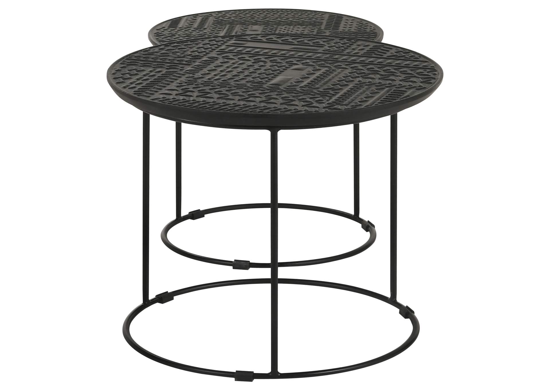 Loannis 2-piece Round Nesting Table Matte Black,Coaster Furniture