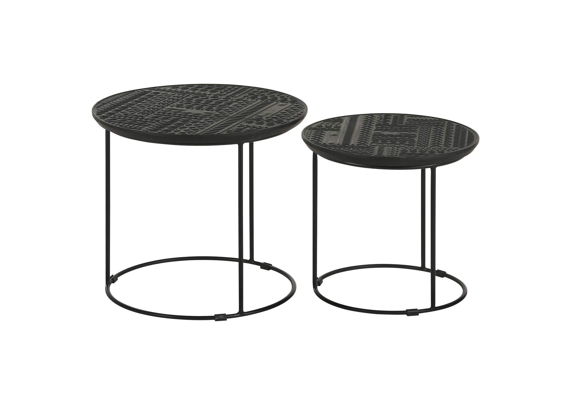 Loannis 2-piece Round Nesting Table Matte Black,Coaster Furniture