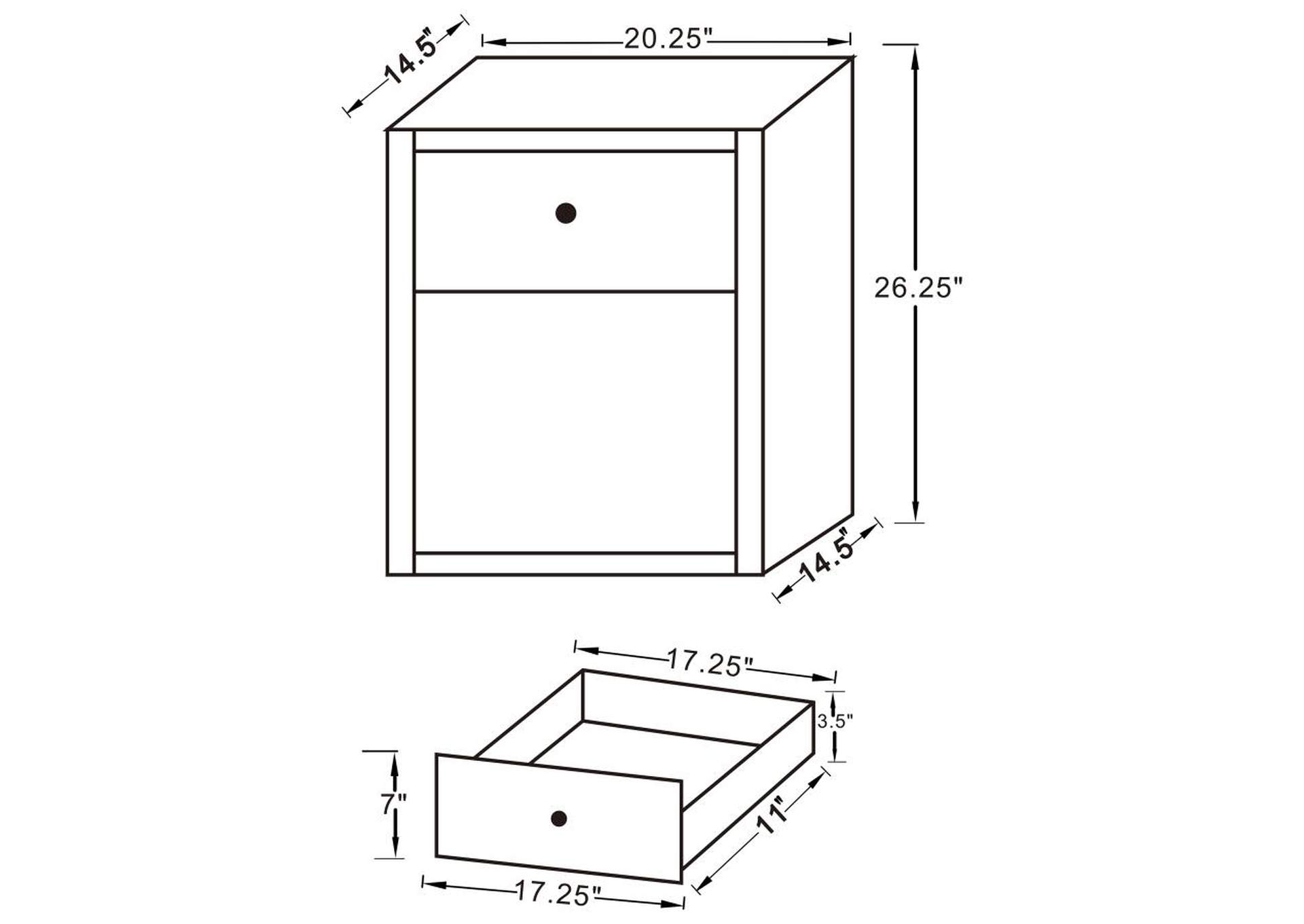 Coquette 1 - drawer Rectangular Accent Table Mirror,Coaster Furniture