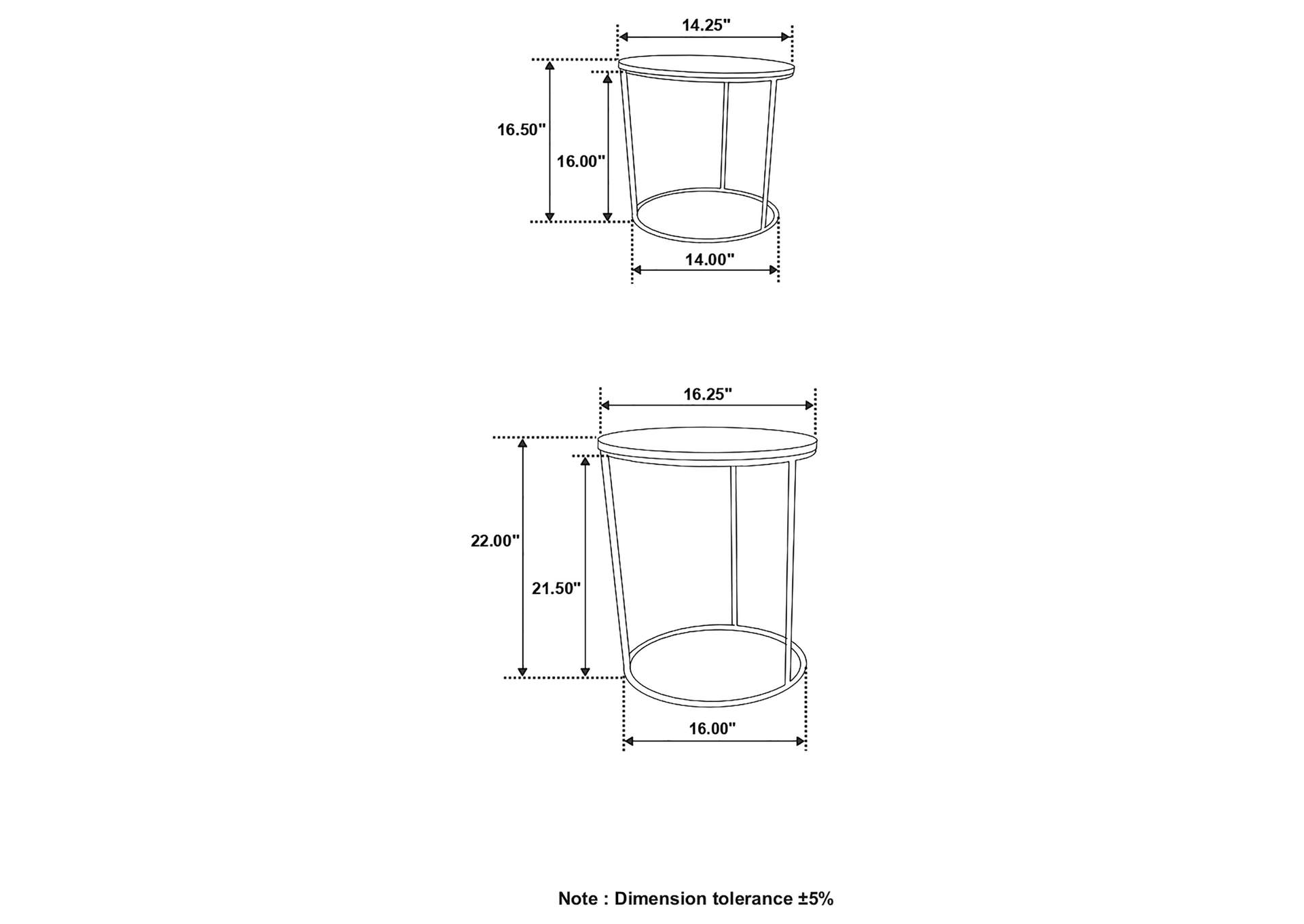 Vivienne 2-piece Round Marble Top Nesting Tables White and Gold,Coaster Furniture