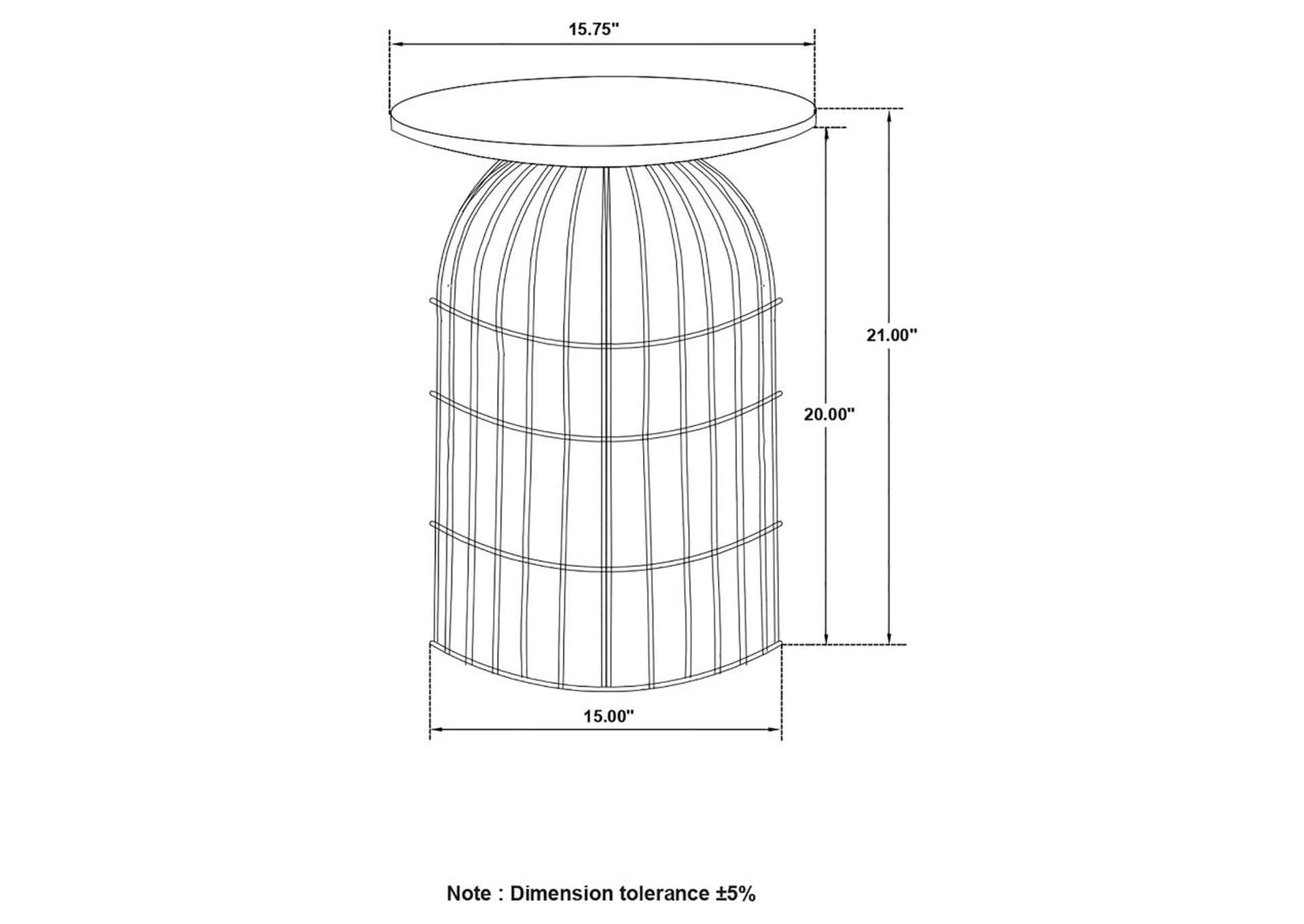 Bernardo Round Accent Table With Bird Cage Base Natural And Gunmetal,Coaster Furniture